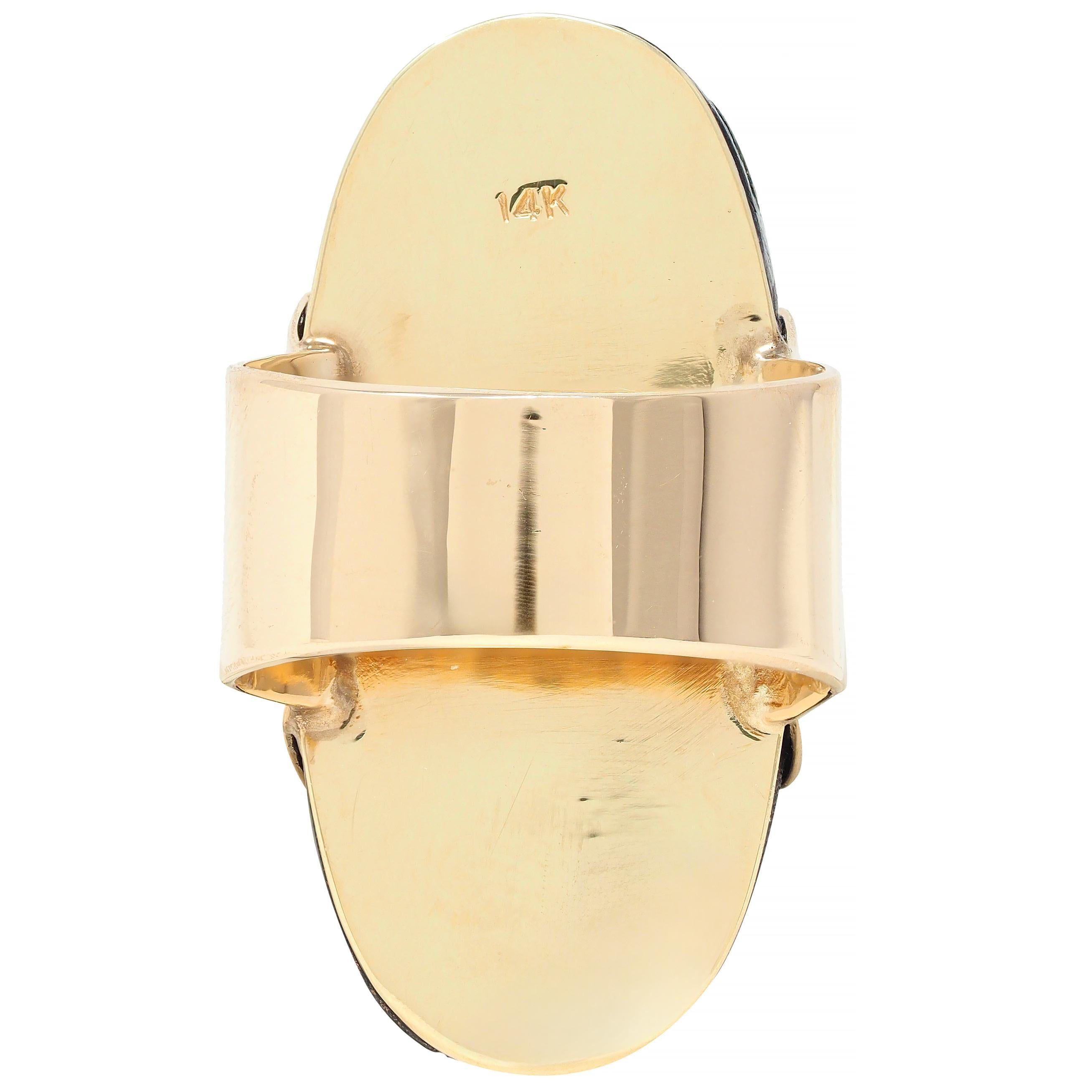 Victorian Japanese Shakudo 14 Karat Yellow Gold Swallow Bird Antique Ring For Sale 1