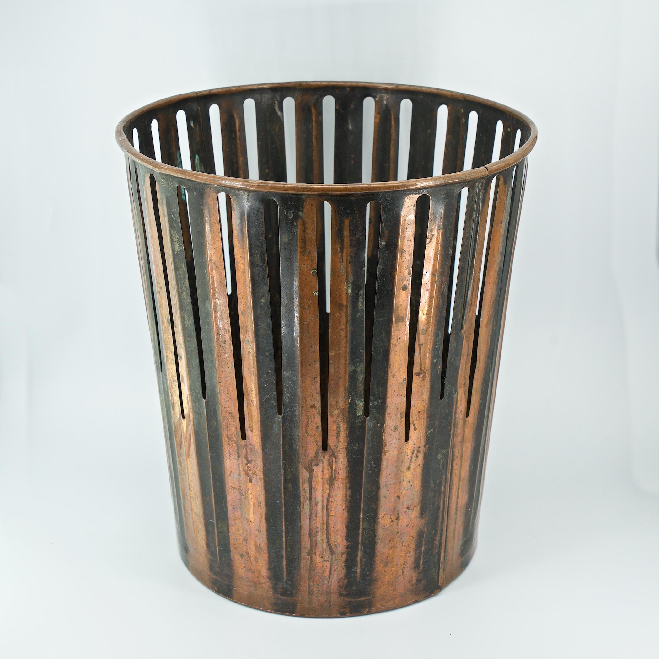 copper trash can