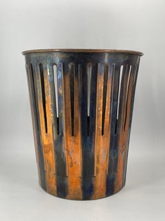 Victorian Japanned Copper Office Trash Can Wastebasket Industrial Revolution