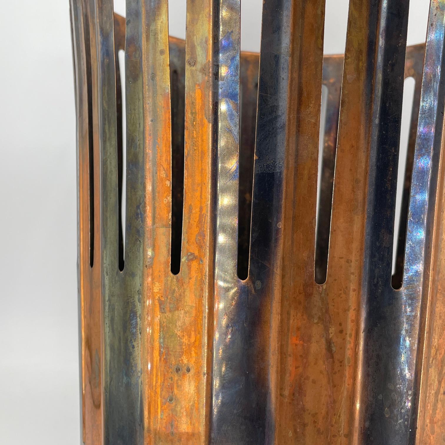 Victorian Japanned Copper Office Trash Can Wastebasket Industrial Revolution 1