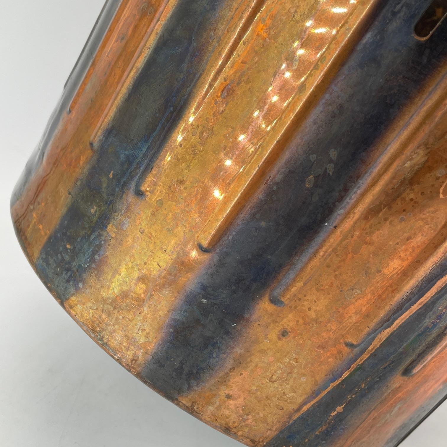 Victorian Japanned Copper Office Trash Can Wastebasket Industrial Revolution 3