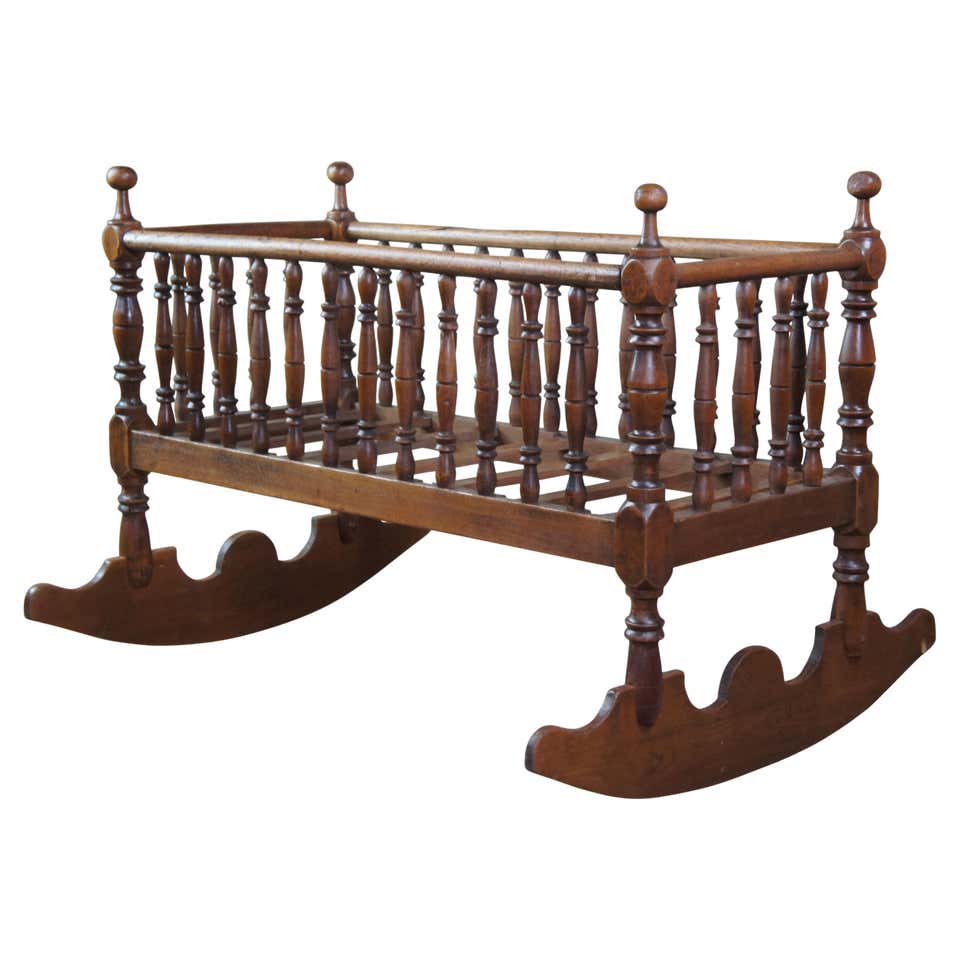 A Dutch Wooden Rocking Cradle at 1stDibs
