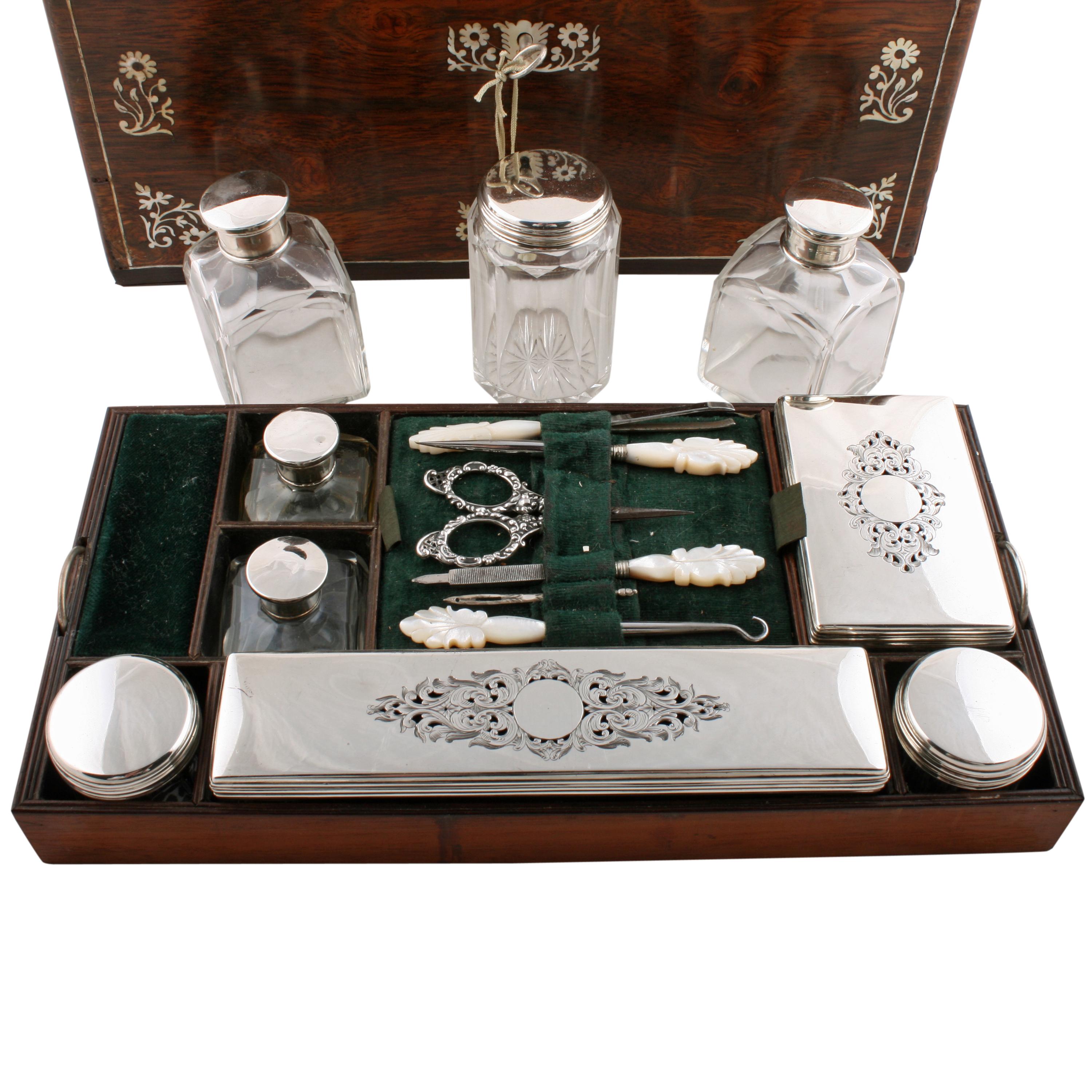 Sterling Silver Victorian Jewellery Dressing Box For Sale