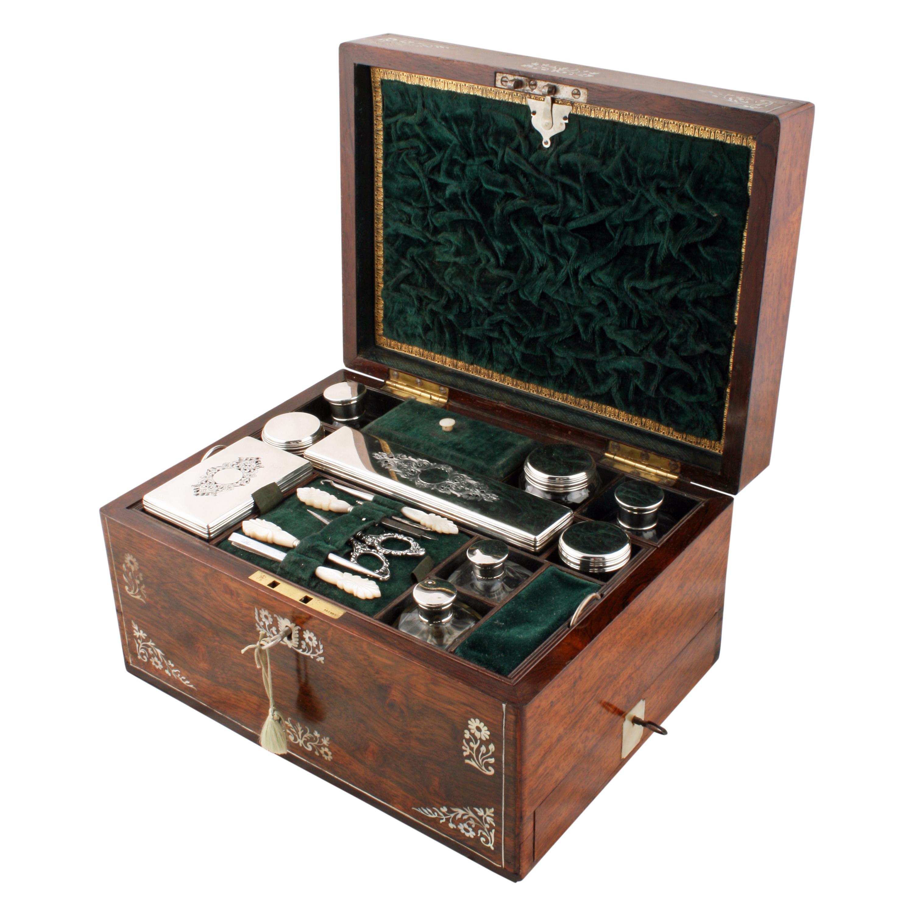 Victorian Jewellery Dressing Box For Sale
