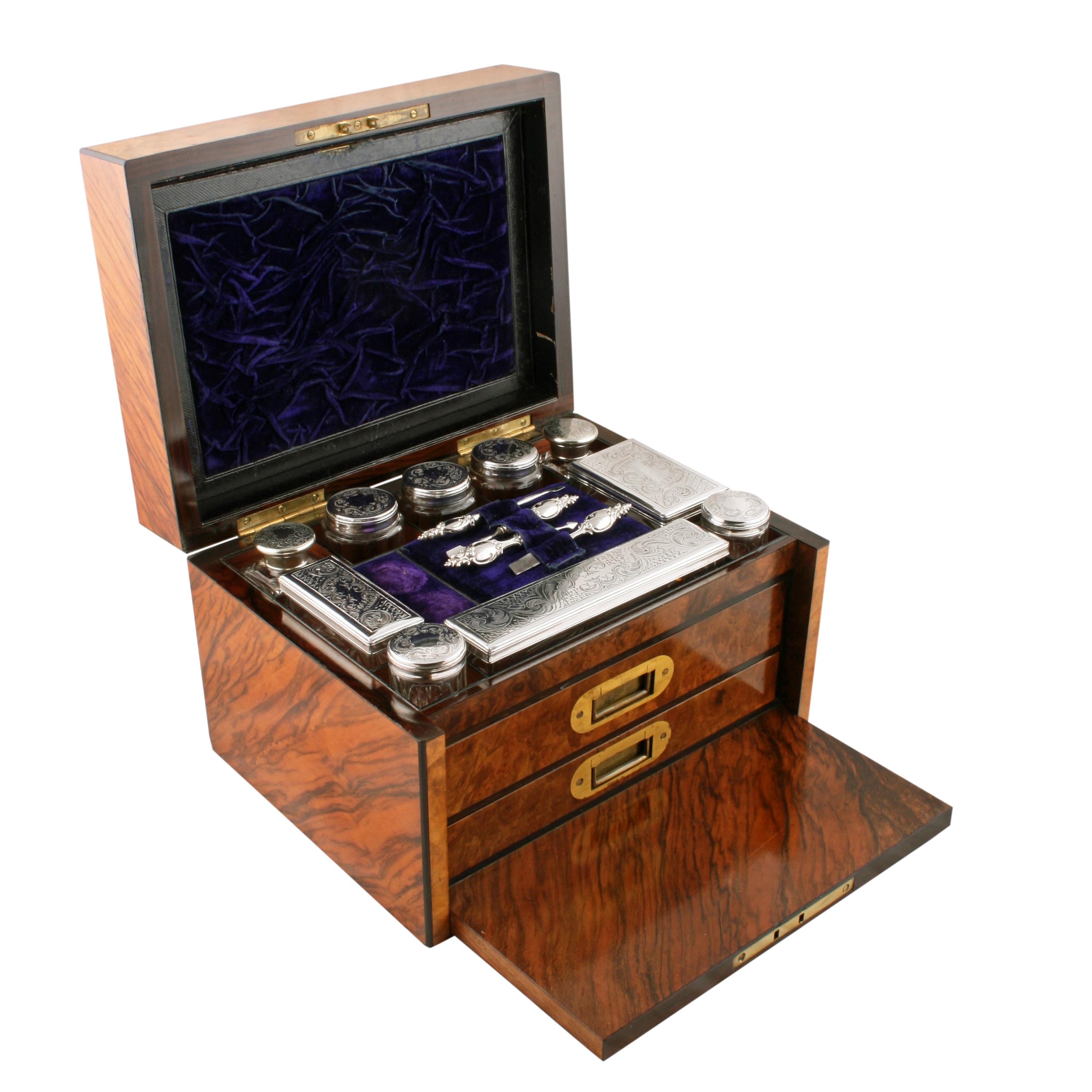 Late 19th Century Victorian Jewelry and Dressing Box For Sale