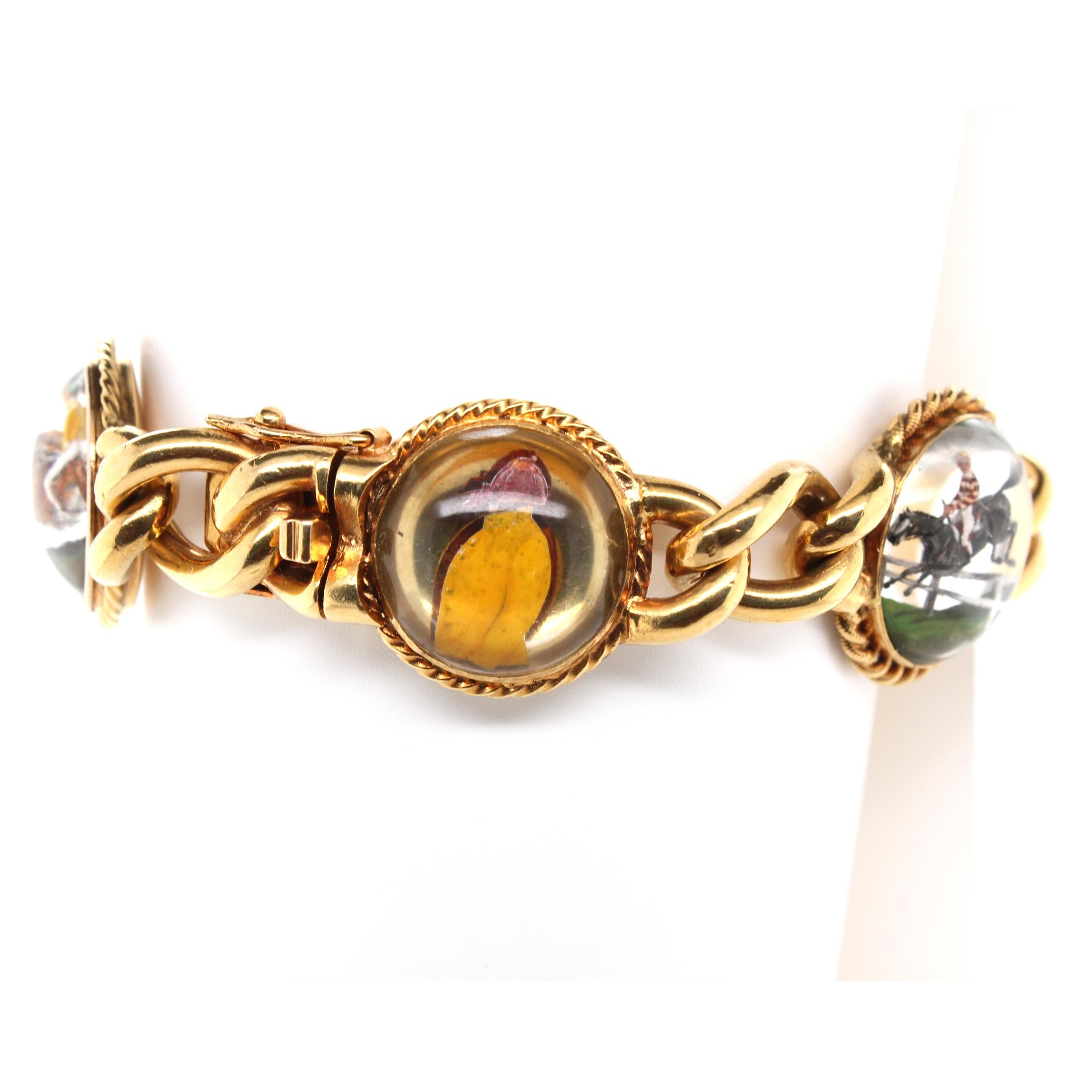 Women's Victorian Jockey Essex Rock Crystal Intaglio Bracelet, circa 1895