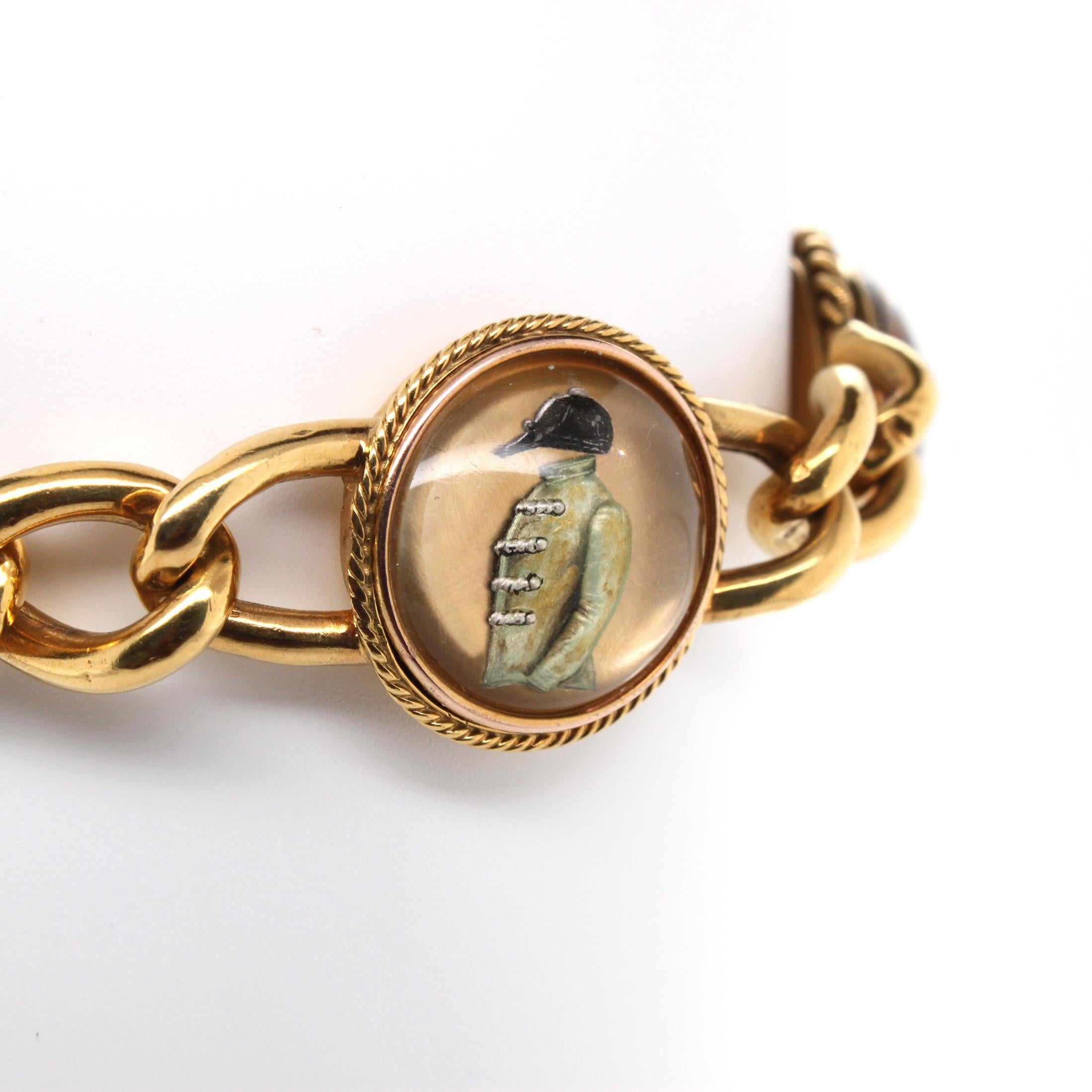 Victorian Jockey Essex Rock Crystal Intaglio Bracelet, circa 1895 2