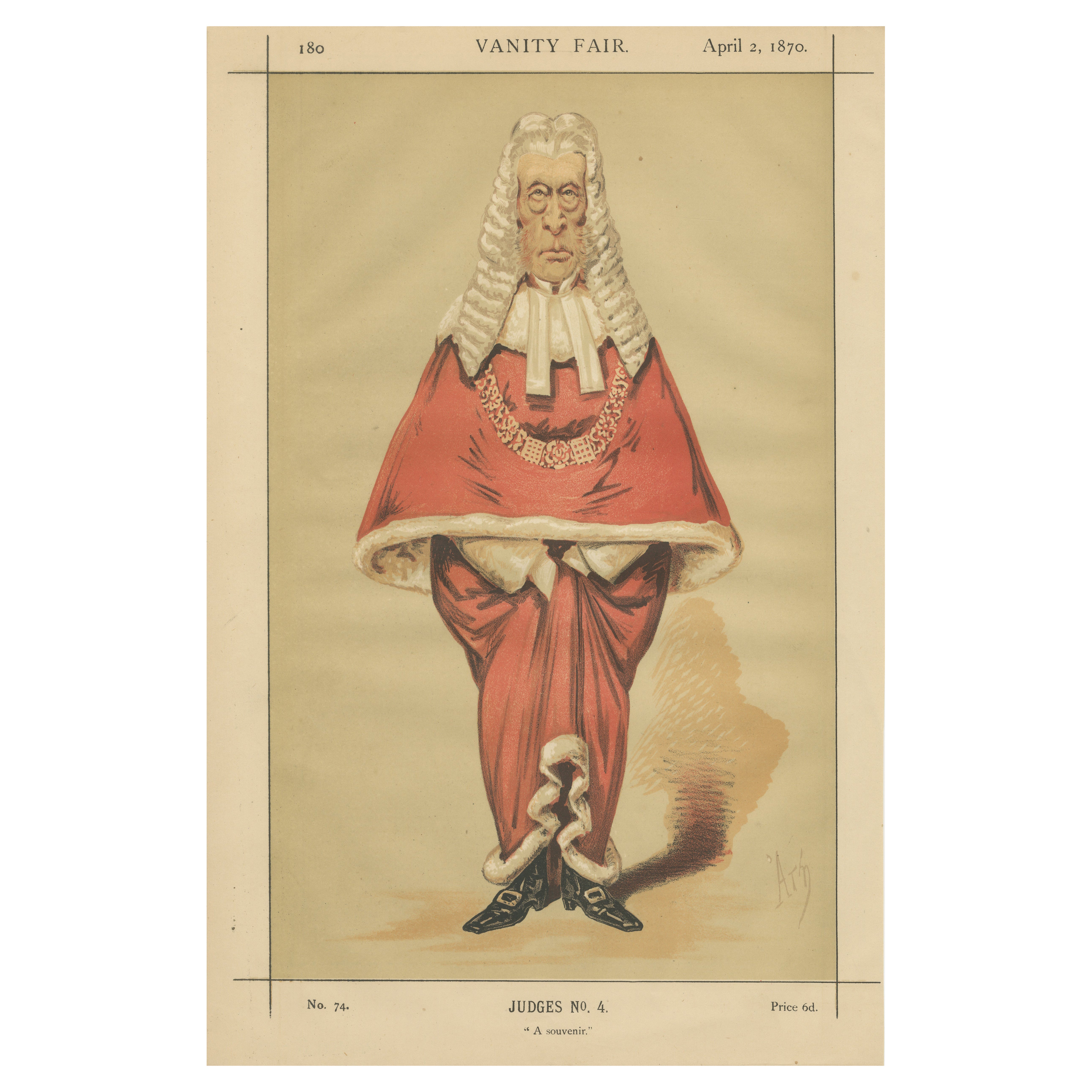 Victorian Judge in Robes – Vanity Fair Judges Series No. 4, 1870 im Angebot