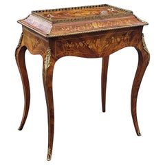 Table Jardinière victorienne en bois de rose et métal doré