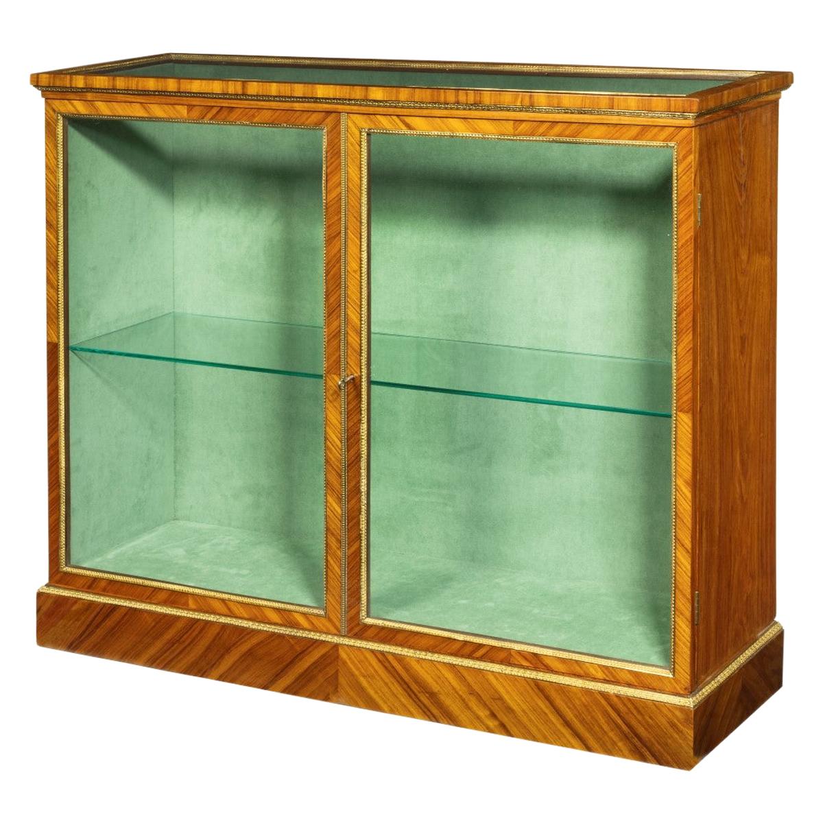 Victorian Kingwood Display Cabinet in French Taste For Sale