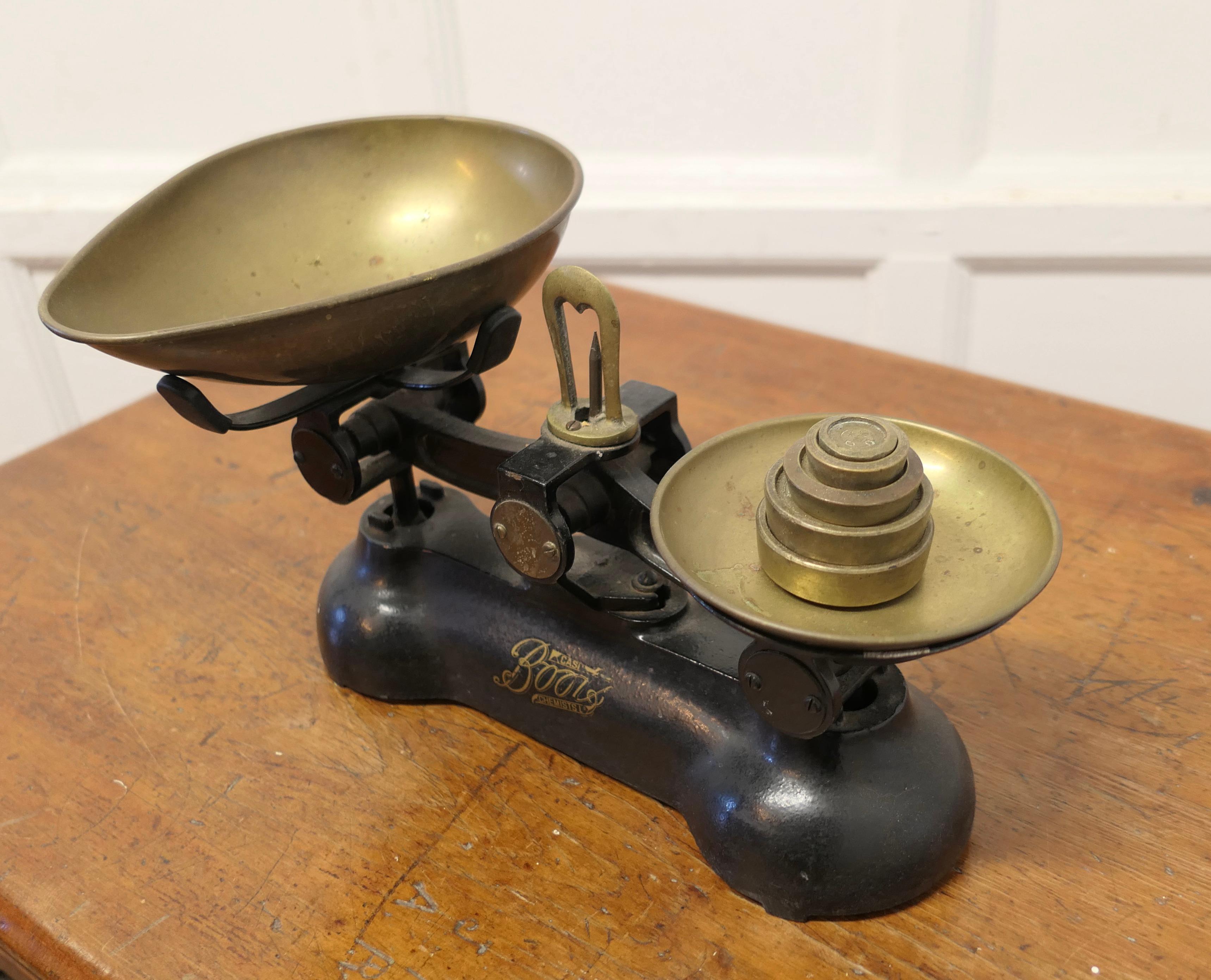 antique weighing scales with weights