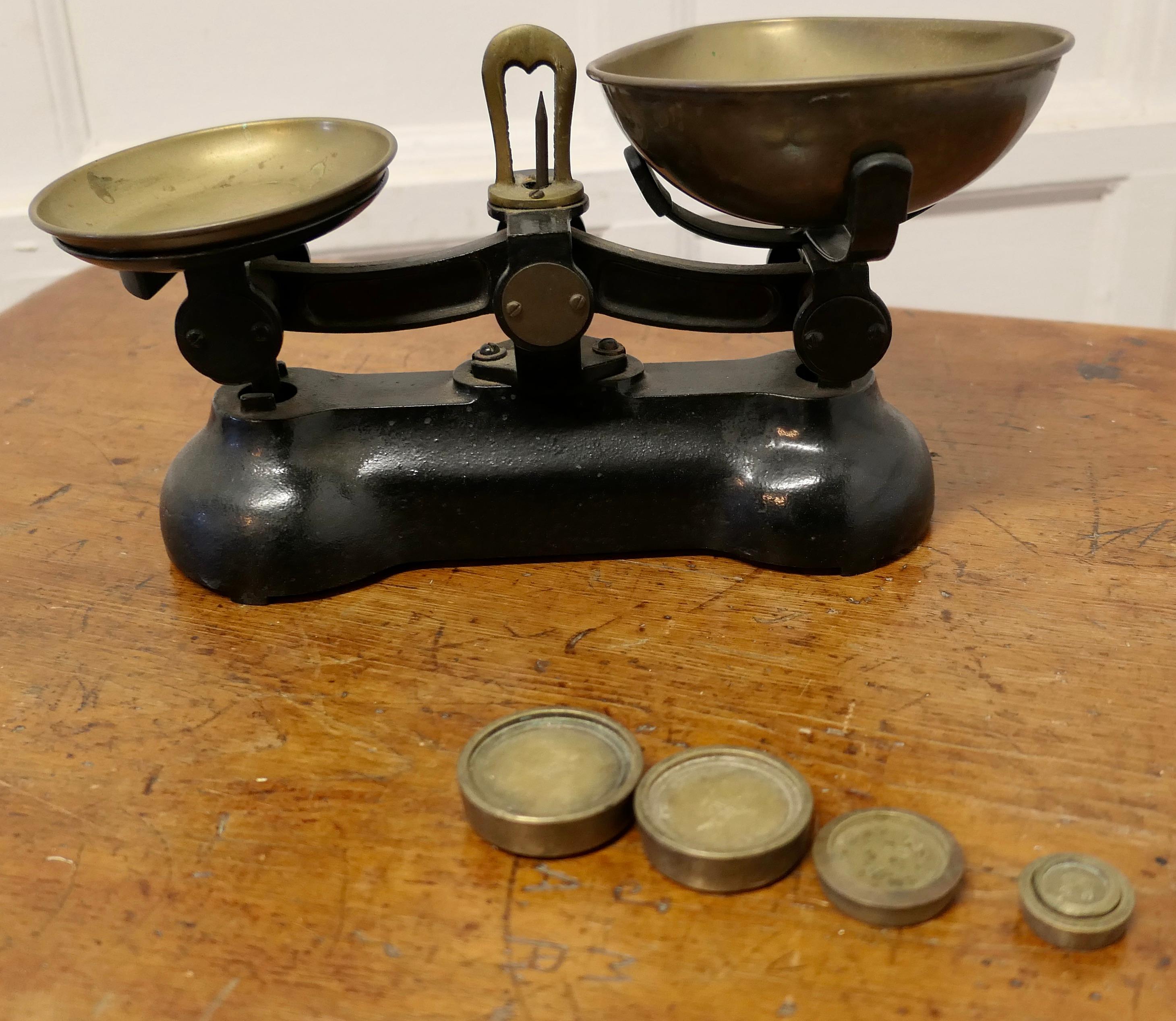 Art Deco Victorian Kitchen Balance Scales, from Boots with Weights   