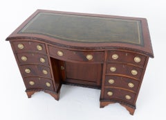 Victorian Mahogany Serpentine Kneehole Desk, Circa 1890