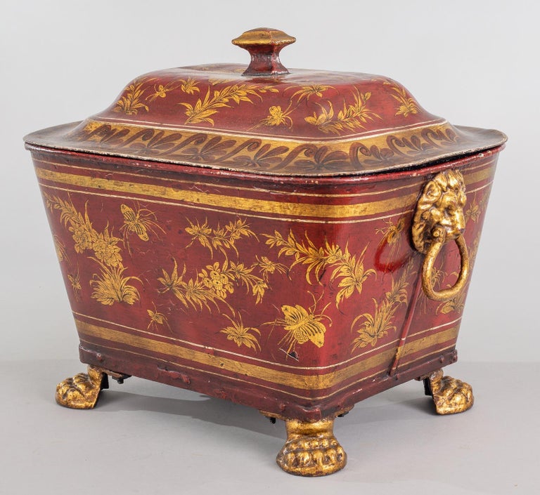 Victorian Lacquered Toleware Coal Bucket For Sale at 1stDibs