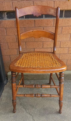 Victorian Ladderback Walnut and Cane Seat Side Chair