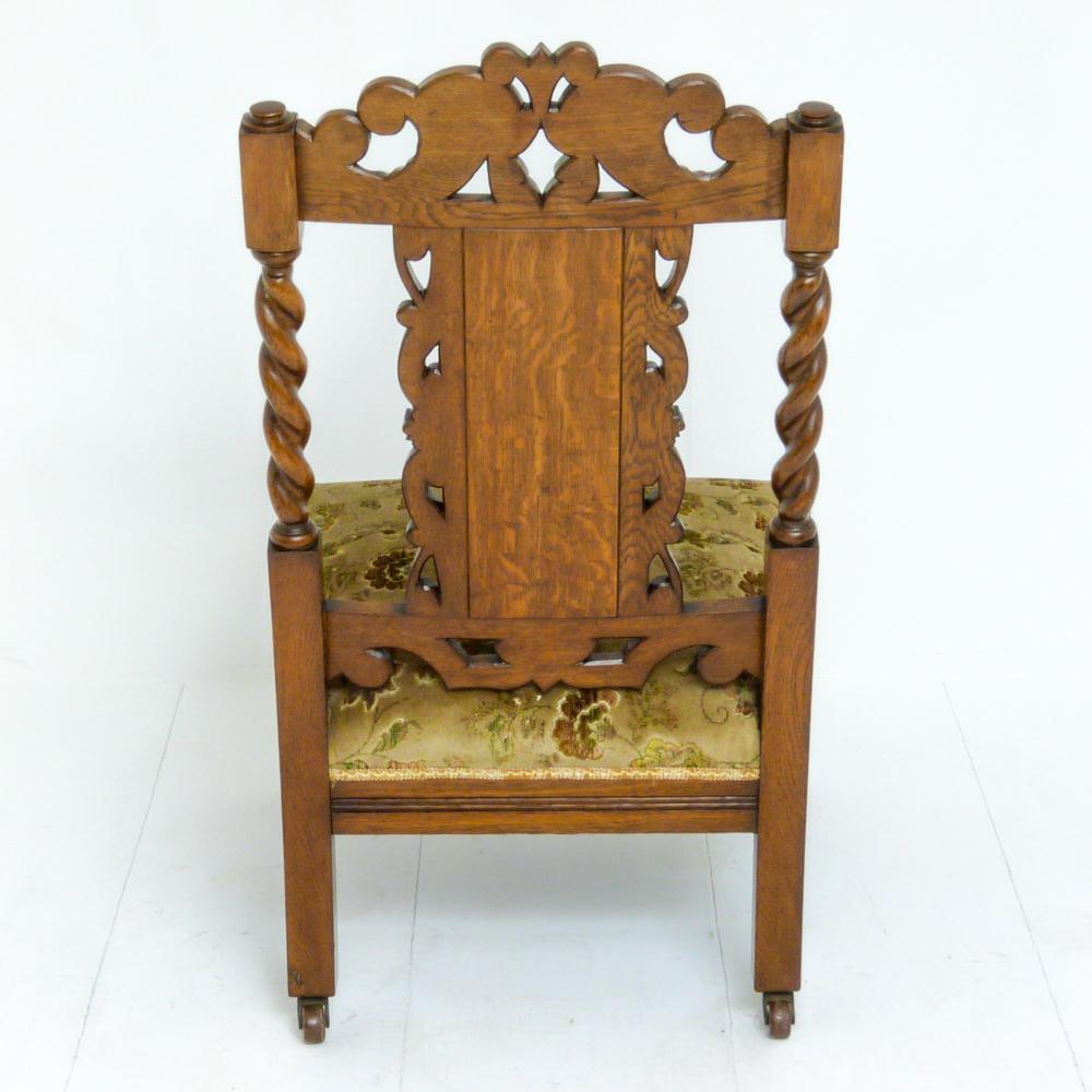 Oak Victorian Ladies and Gents Chairs For Sale