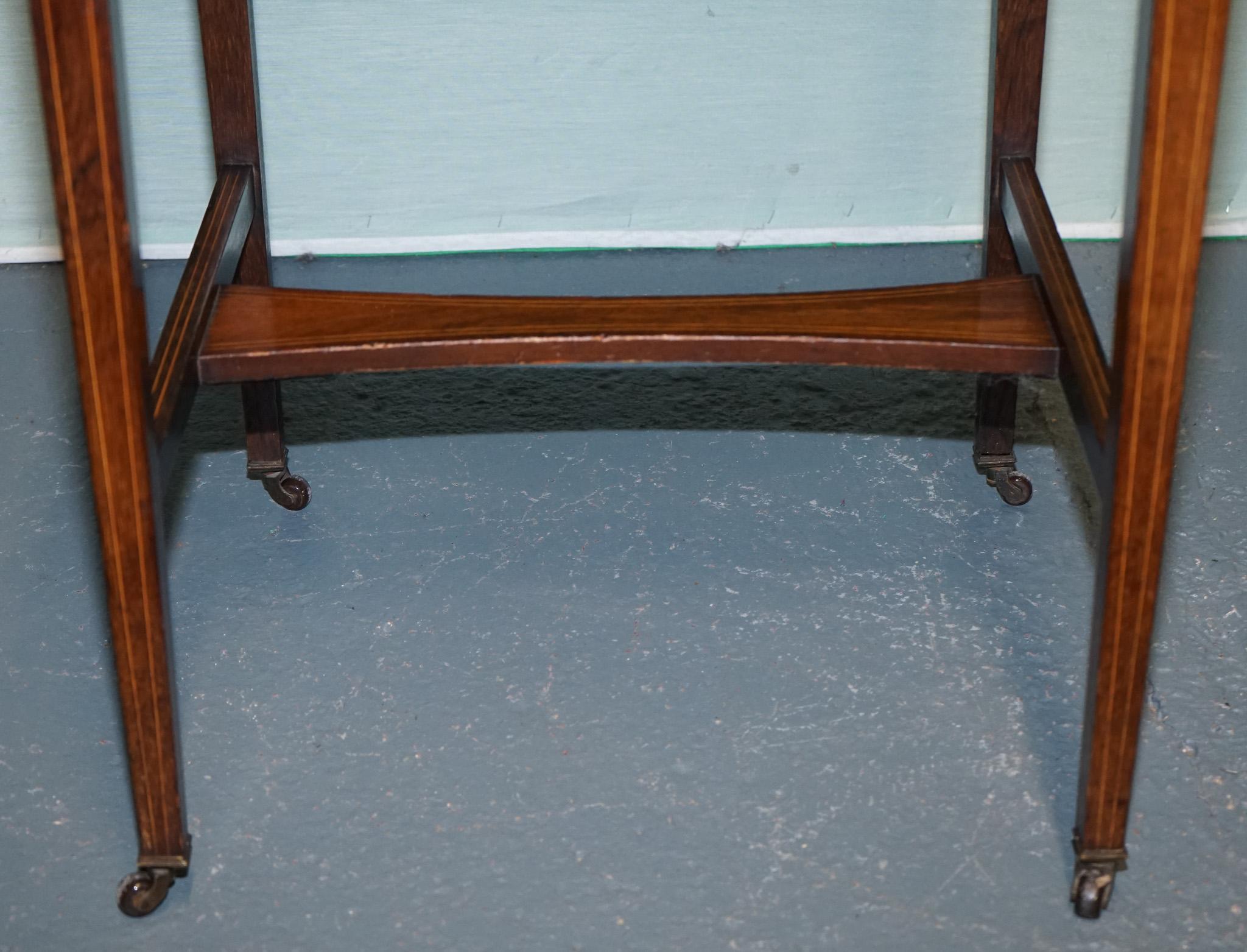 VICTORIAN LADIES WRITING DAVENPORT DESK WITH INLAY & LEATHER WRITiNG SURFACE In Good Condition For Sale In Pulborough, GB