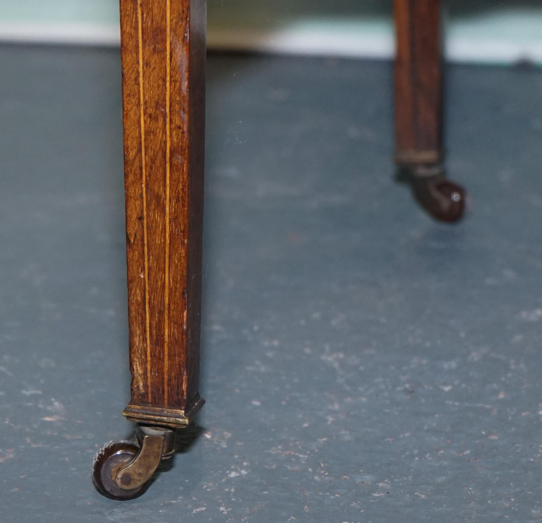 20th Century VICTORIAN LADIES WRITING DAVENPORT DESK WITH INLAY & LEATHER WRITiNG SURFACE For Sale