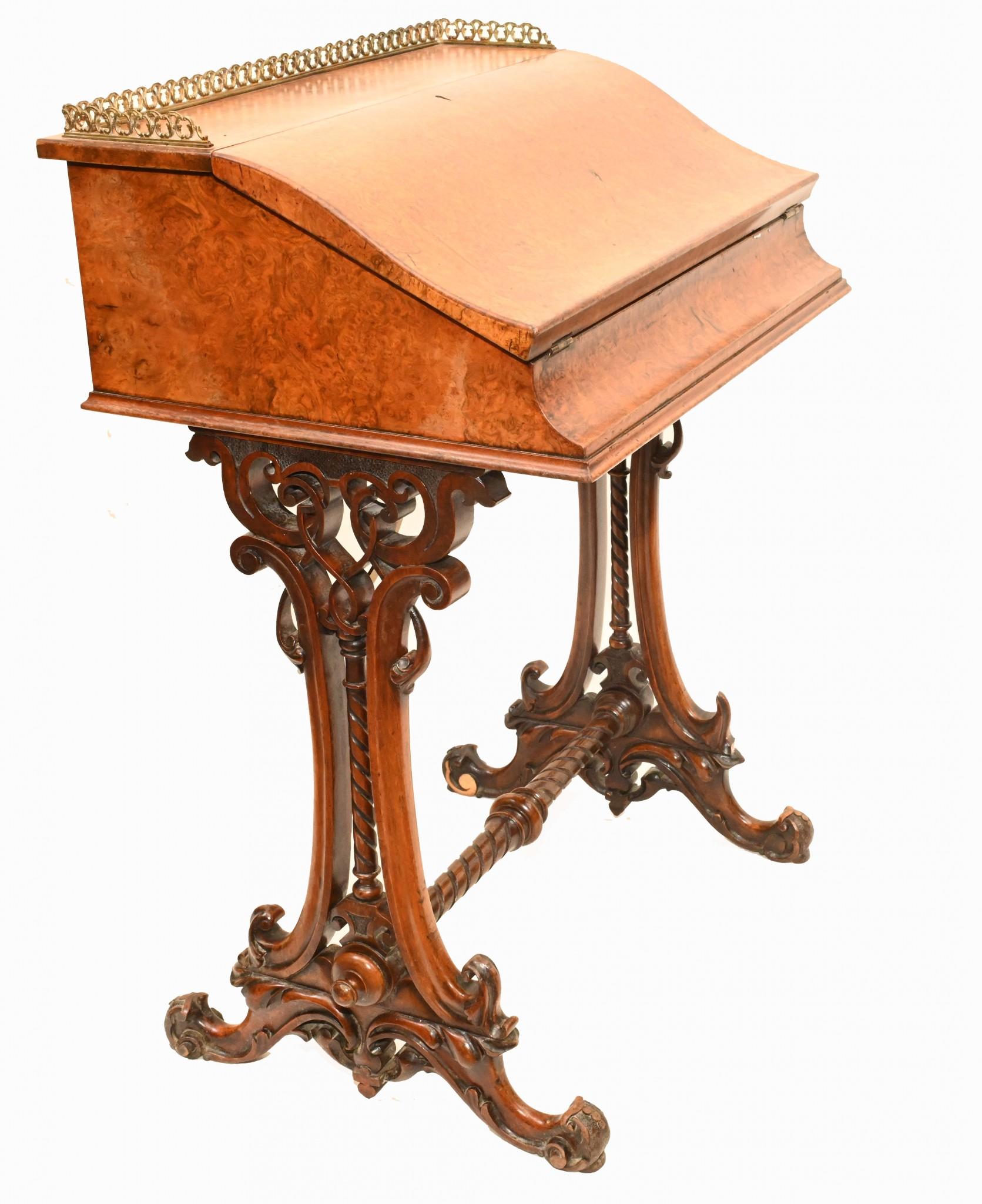 Victorian Ladies Writing Desk Bureau 1840 For Sale 7