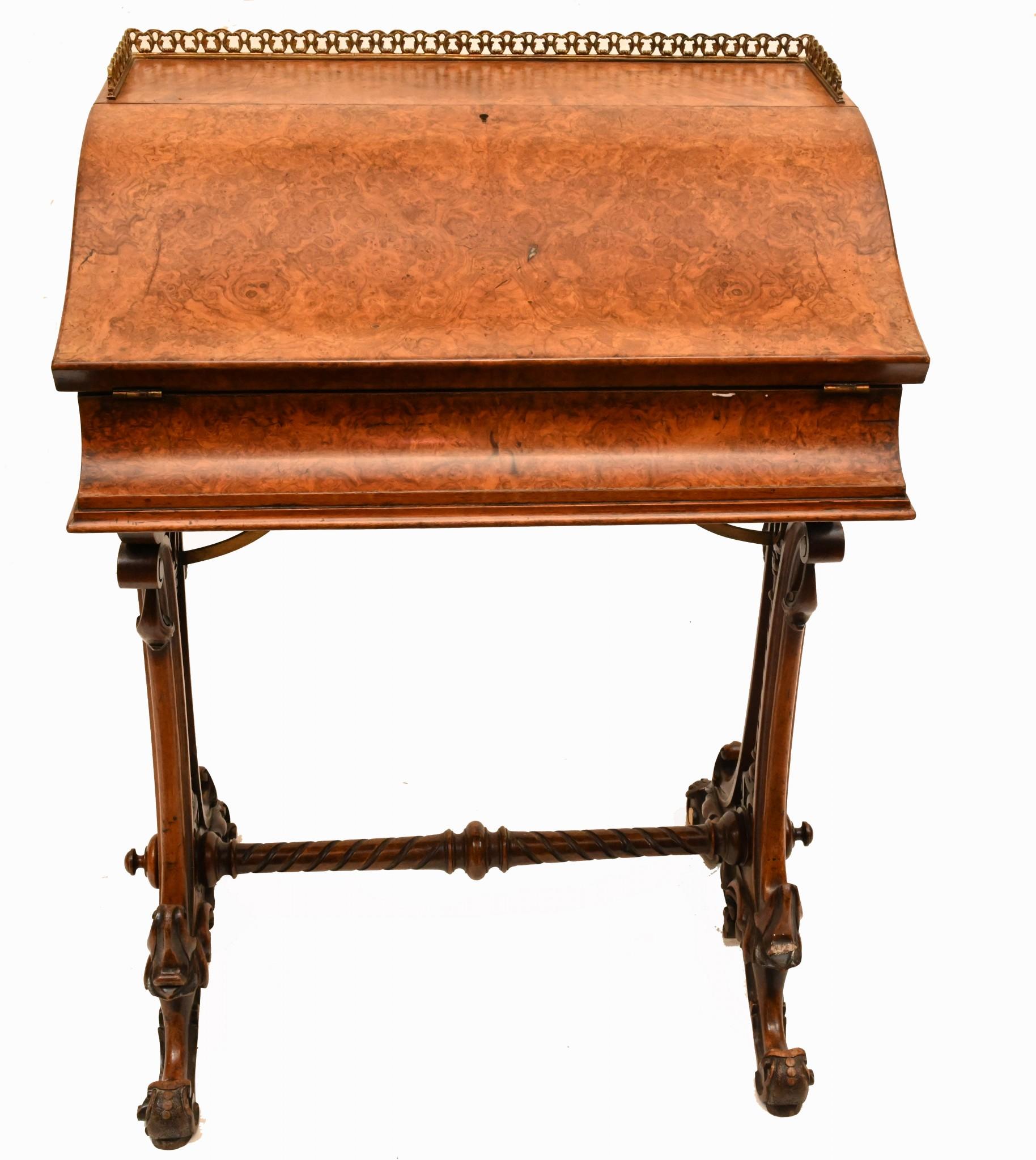 Victorian Ladies Writing Desk Bureau 1840 For Sale 9
