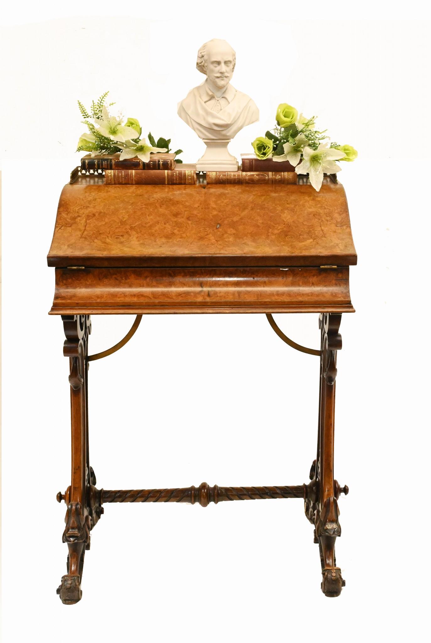 Victorian Ladies Writing Desk Bureau 1840 For Sale 11