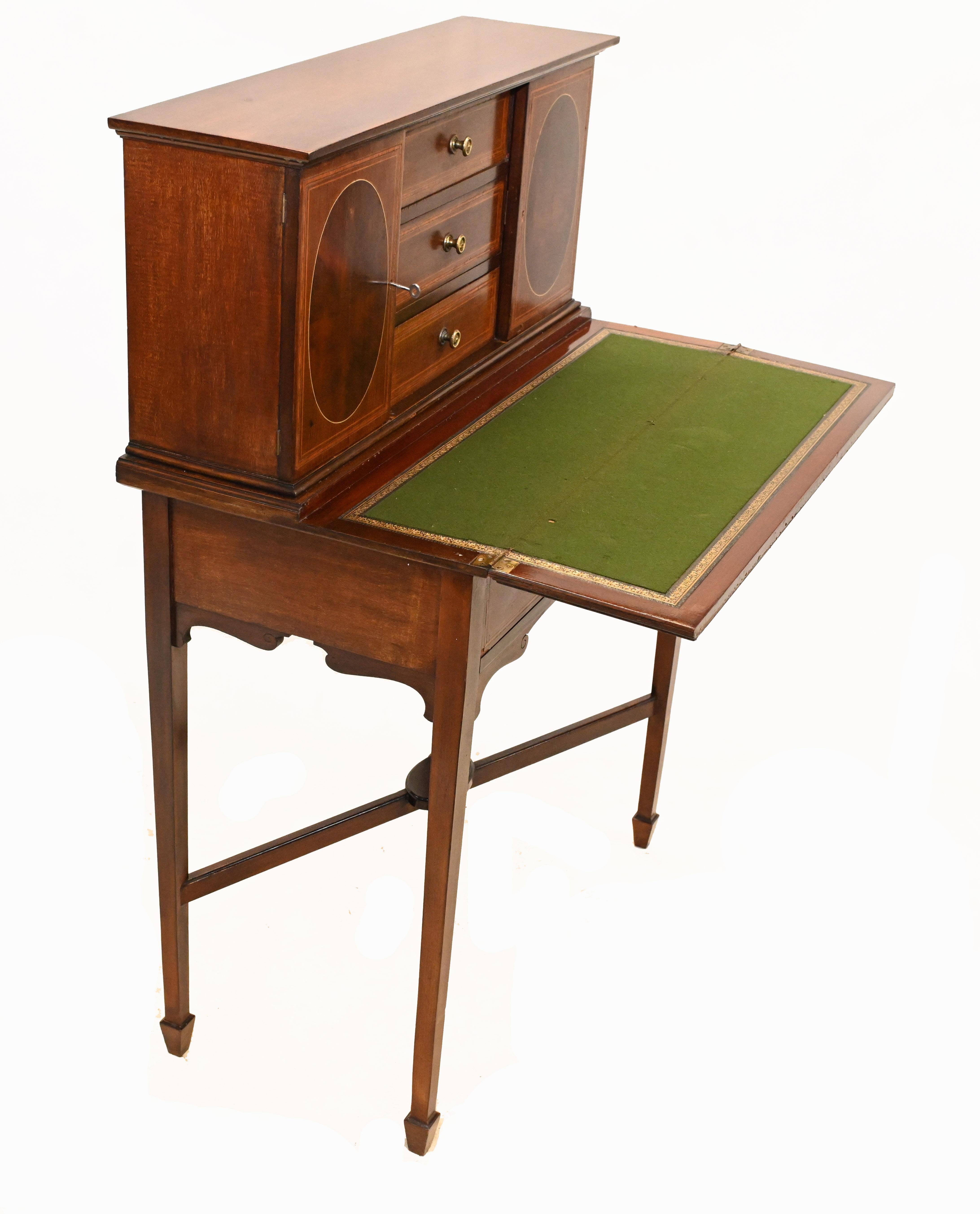 Victorian Ladies Writing Desk Mahogany Bureau 1900 For Sale 3