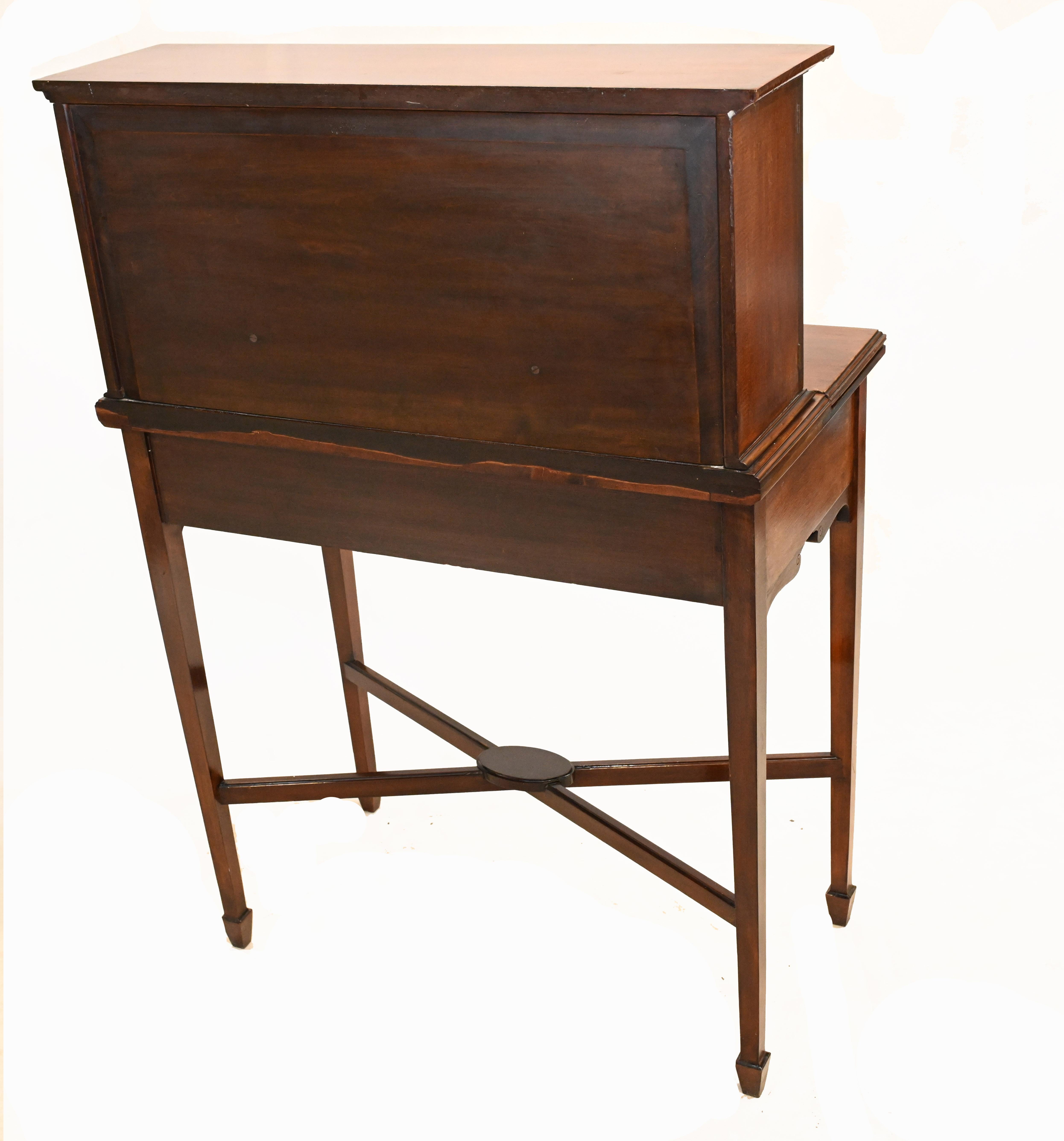 Victorian Ladies Writing Desk Mahogany Bureau 1900 For Sale 4