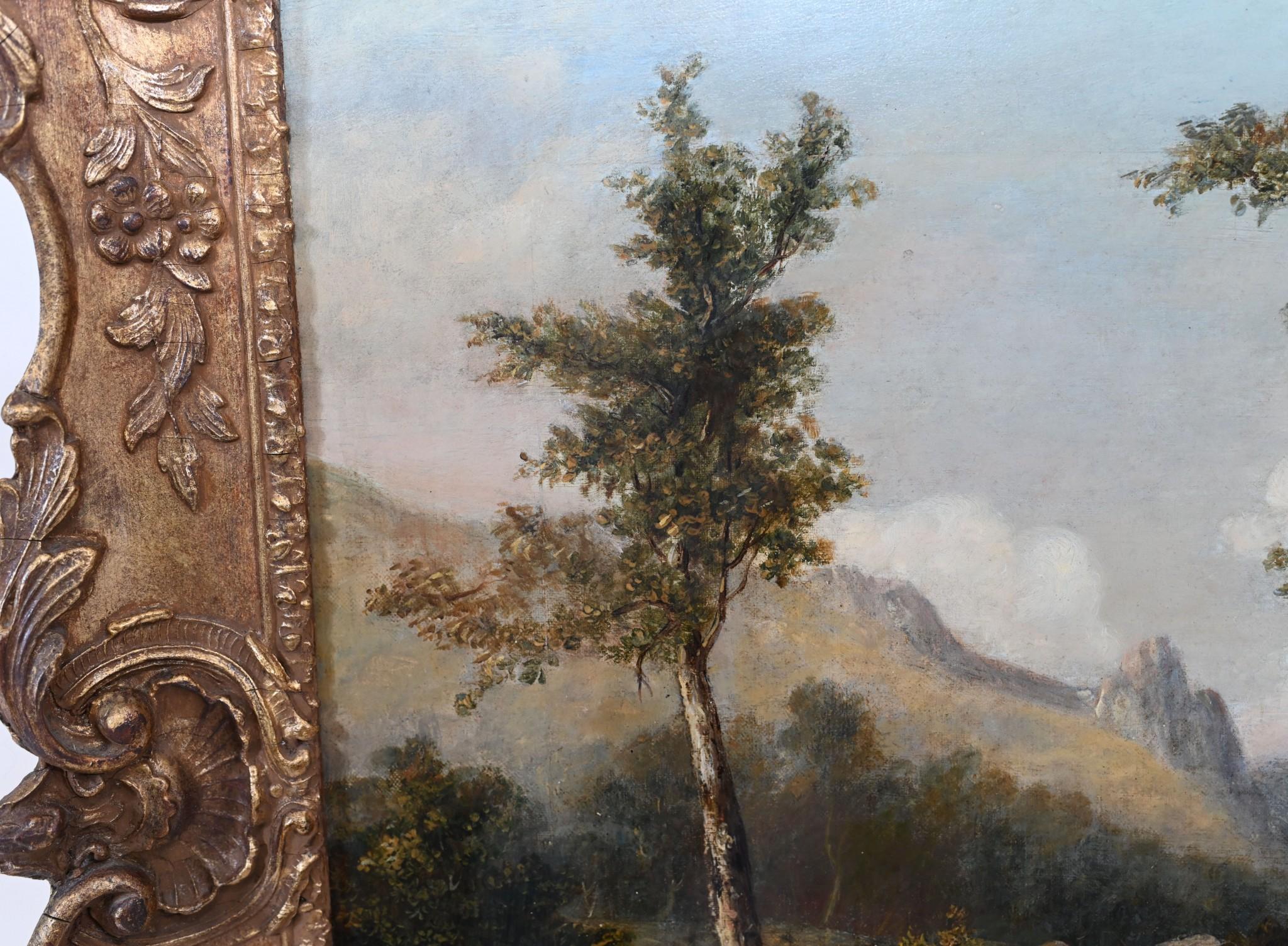 Late 19th Century Victorian Landscape Oil Painting Lake District Woodland Stream 1880