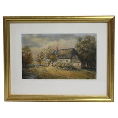 Aquarelle - Paysage victorien de Mathilda Nottelle 1888