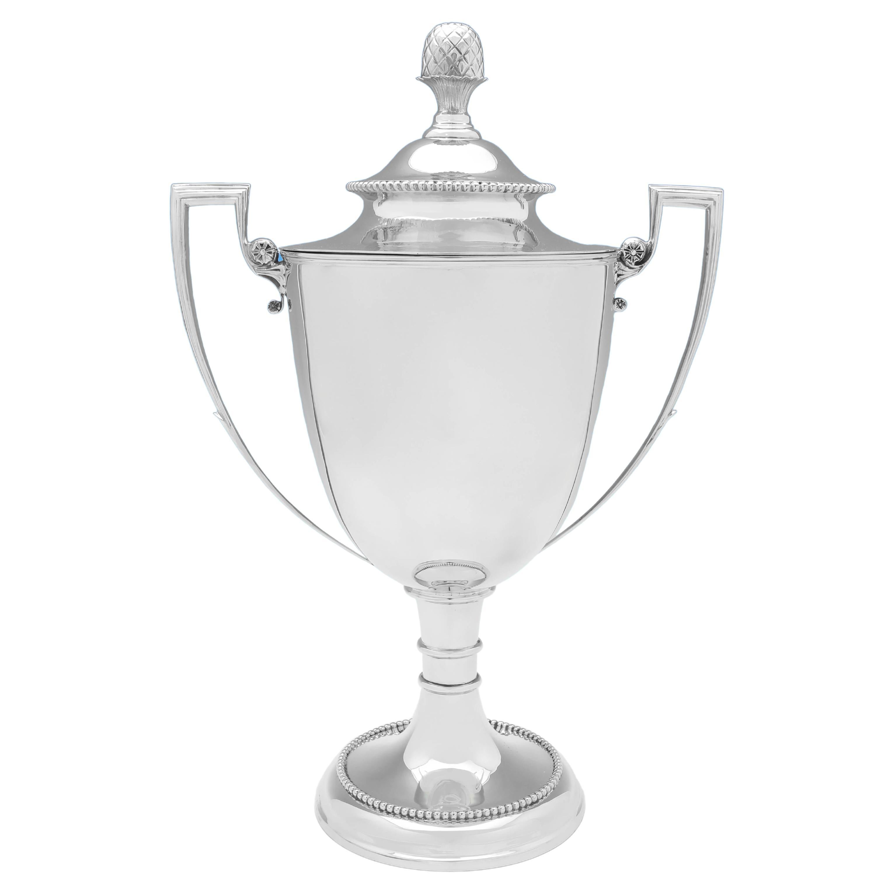 Gran trofeo victoriano antiguo de plata de ley - Alexander Clark Sheffield 1898