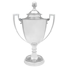 Victorian Large Antique Sterling Silver Trophy - Alexander Clark Sheffield 1898