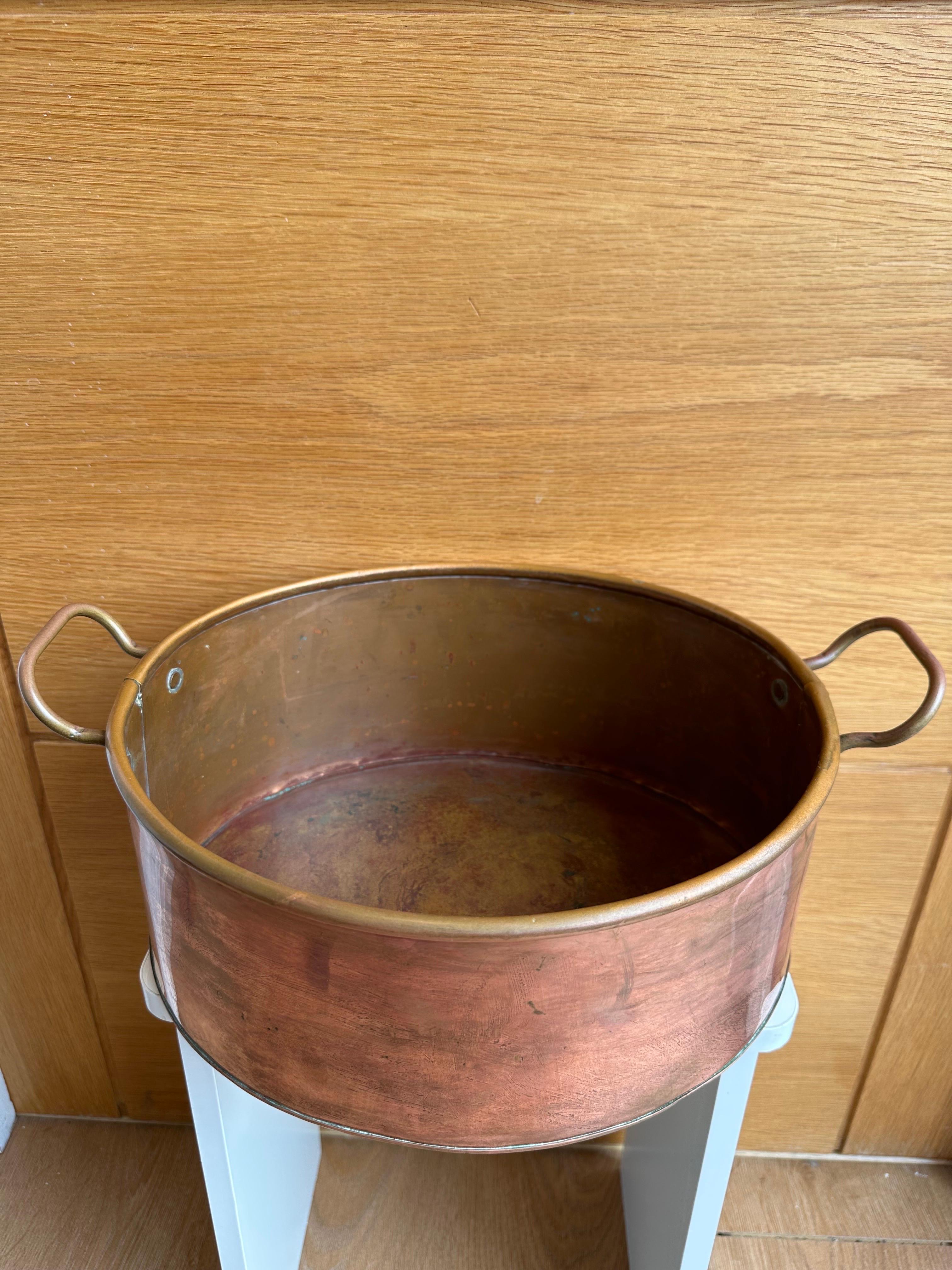 large antique copper pot