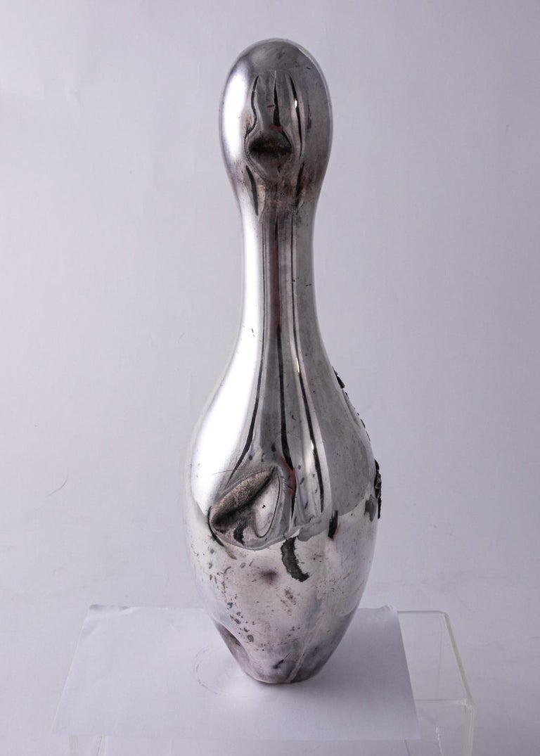 Early silver plated Victorian figural bowling trophy dated 1893. Please note of wear consistent with age including minor dents on the front along with two dents on the back, circa 1893. Plating is in good condition.