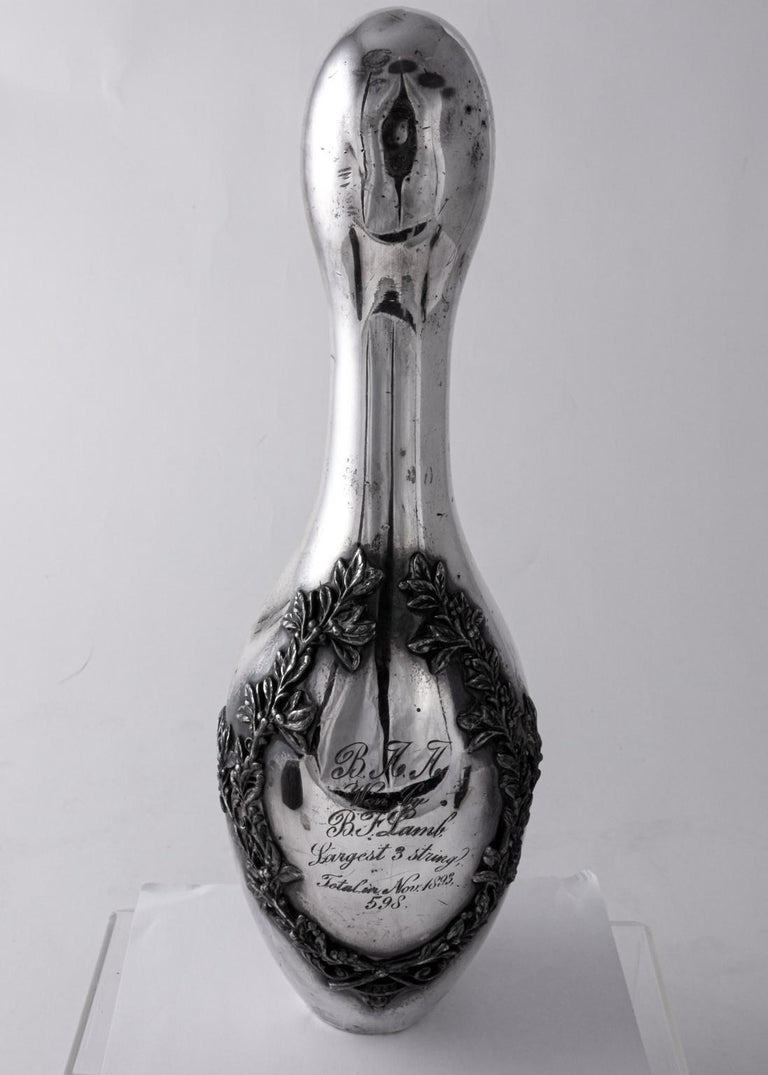 Victorian Large Figural Bowling Trophy, circa 1893 In Good Condition For Sale In Stamford, CT