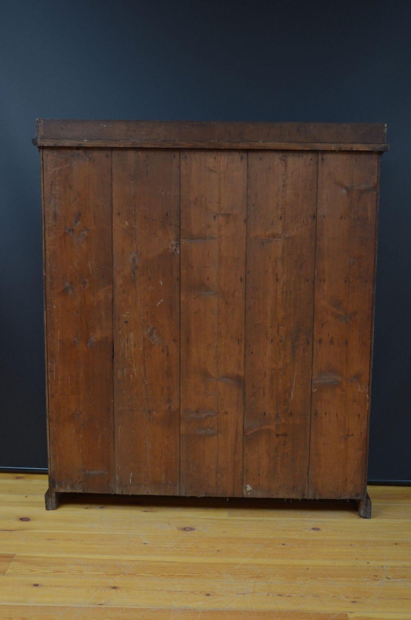 Victorian Large Solid Oak Country Open Bookcase . c1880 For Sale 5