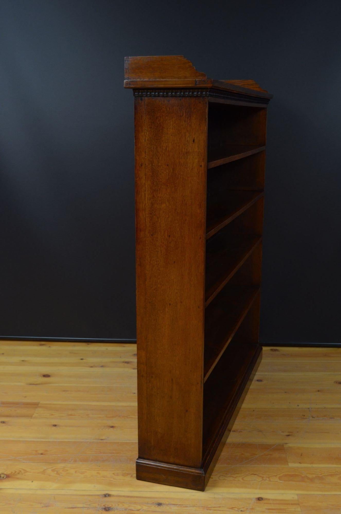 Victorian Large Solid Oak Country Open Bookcase . c1880 In Good Condition For Sale In High Peak, GB