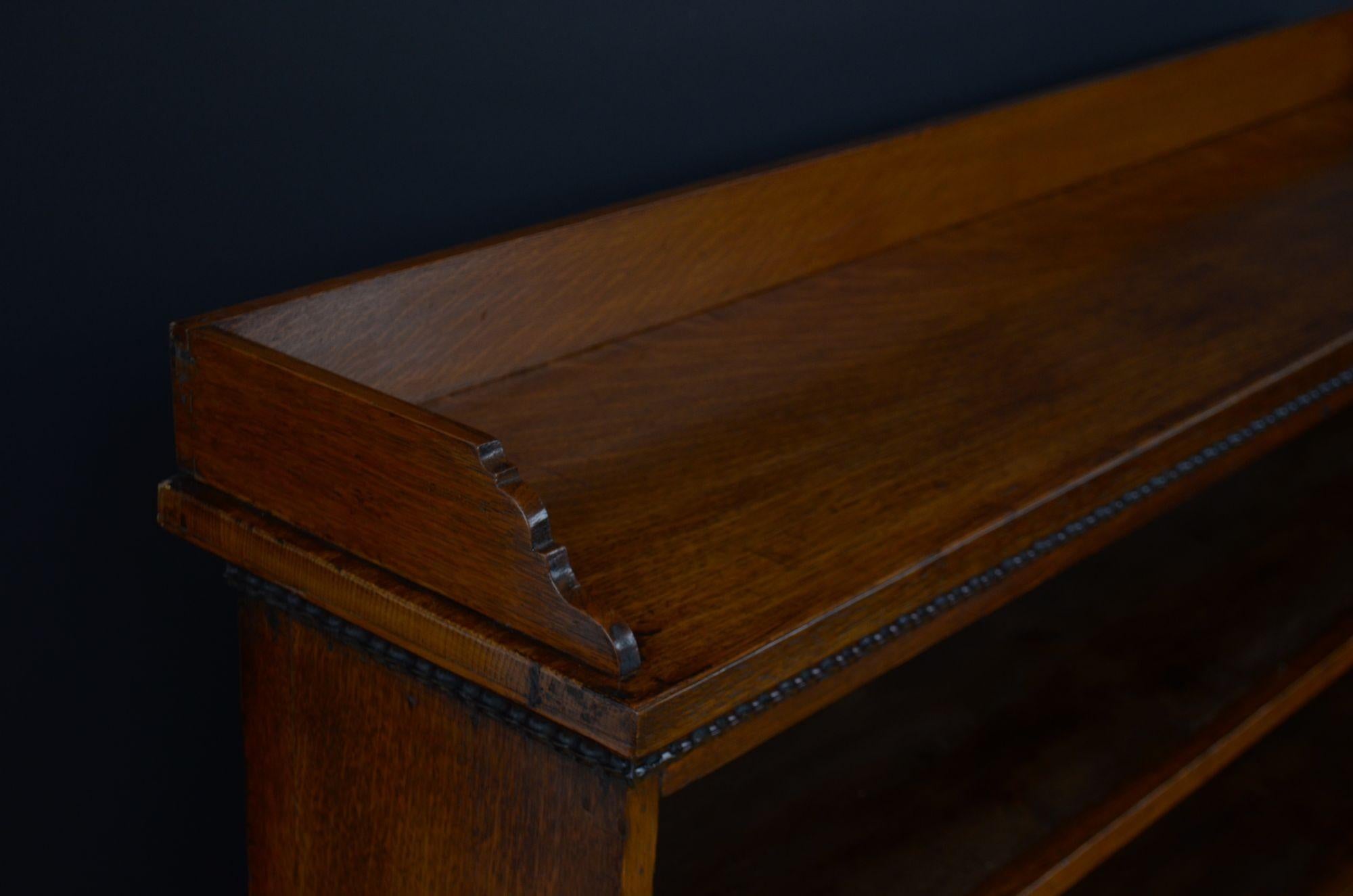 19th Century Victorian Large Solid Oak Country Open Bookcase . c1880 For Sale