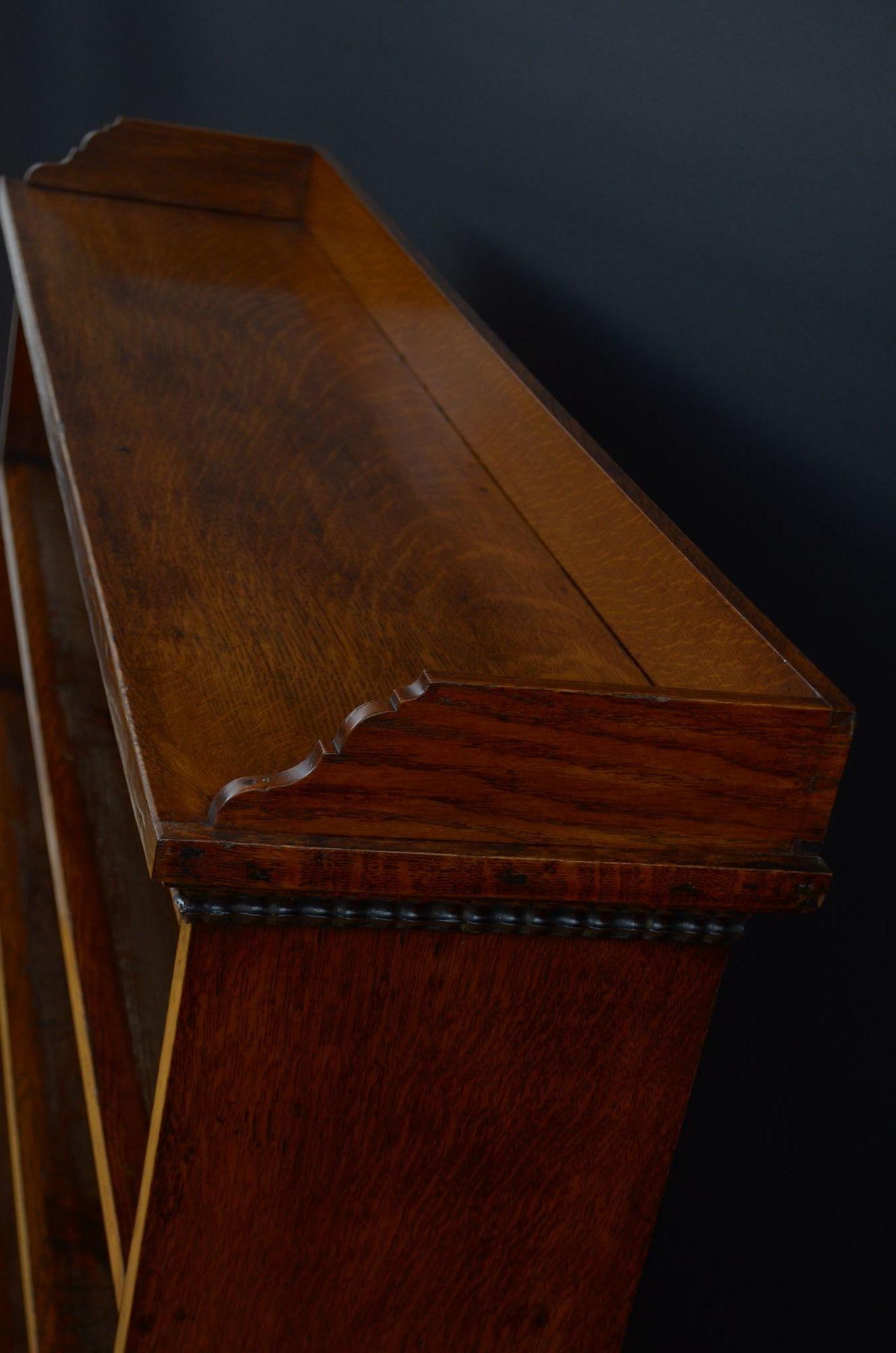 Victorian Large Solid Oak Country Open Bookcase . c1880 For Sale 1