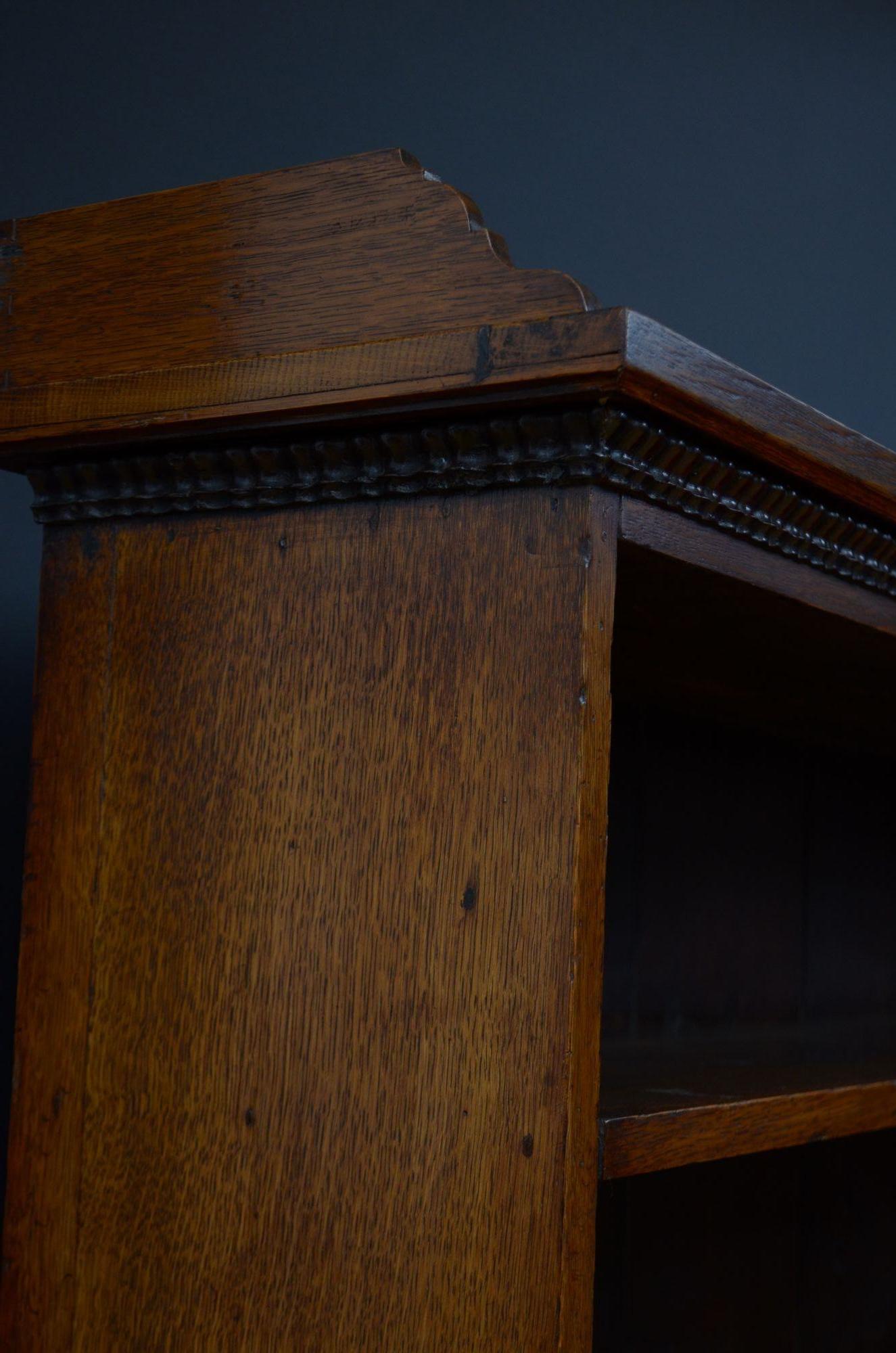Victorian Large Solid Oak Country Open Bookcase . c1880 For Sale 2