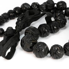 Victorian Large Whitby Jet Graduated Necklace