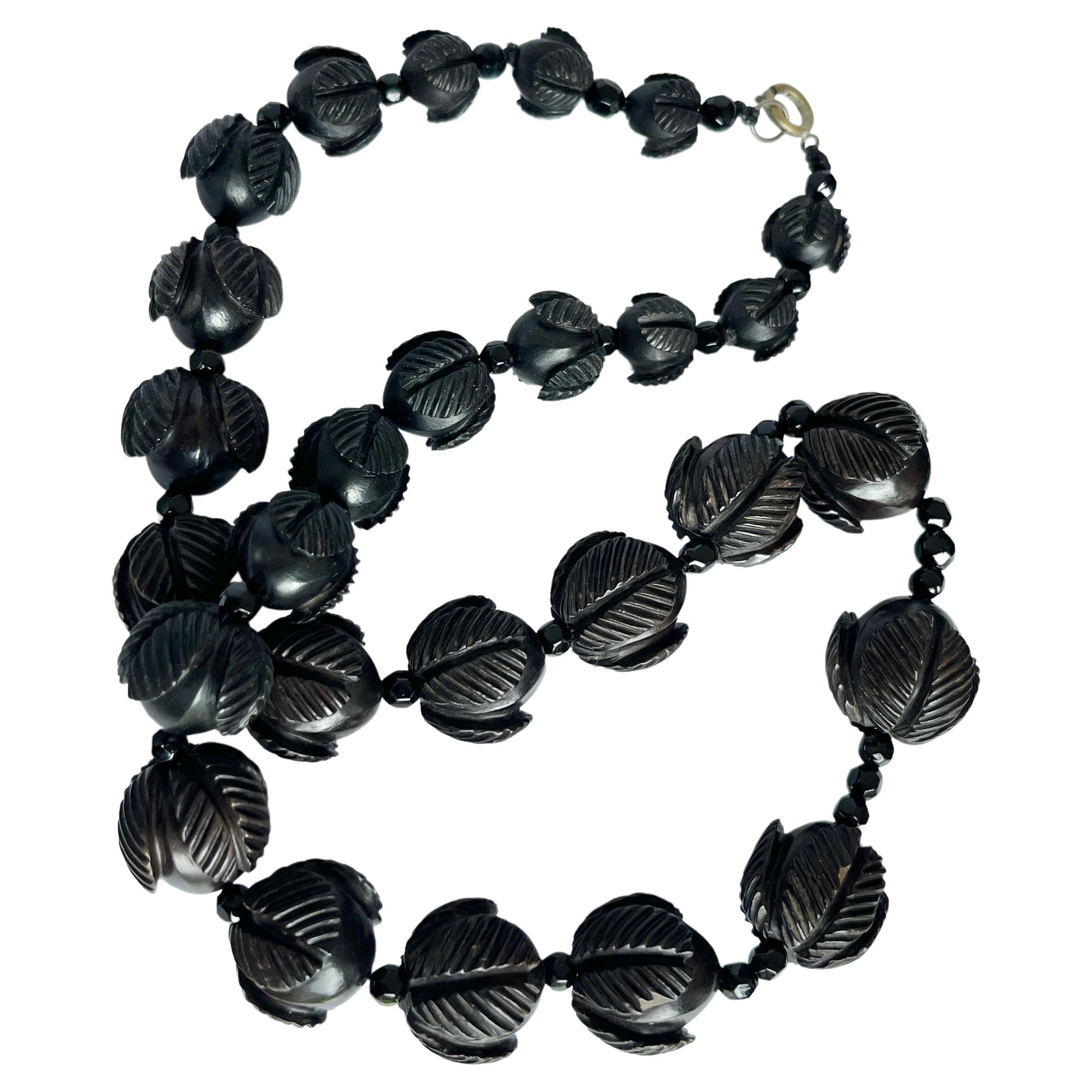 Victorian Large Whitby Jet Graduated Necklace For Sale