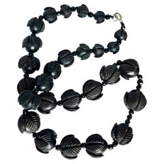 Victorian Large Whitby Jet Graduated Necklace