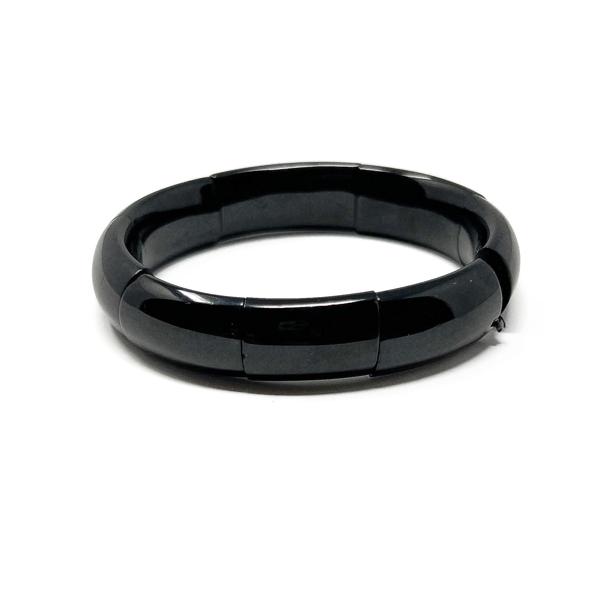 Victorian Late 1800s Whitby Jet Antique Cuff 2