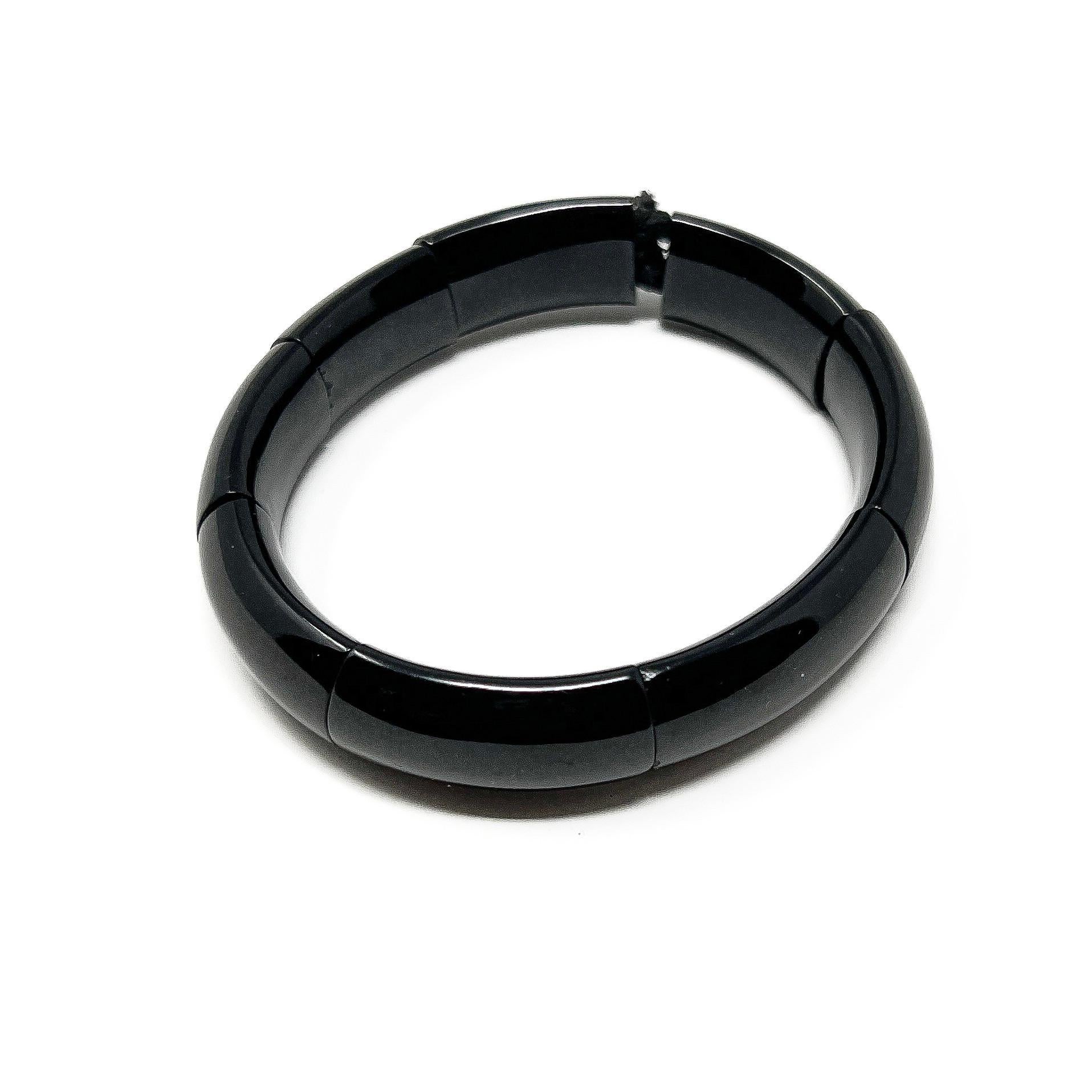 Victorian Late 1800s Whitby Jet Antique Cuff 3