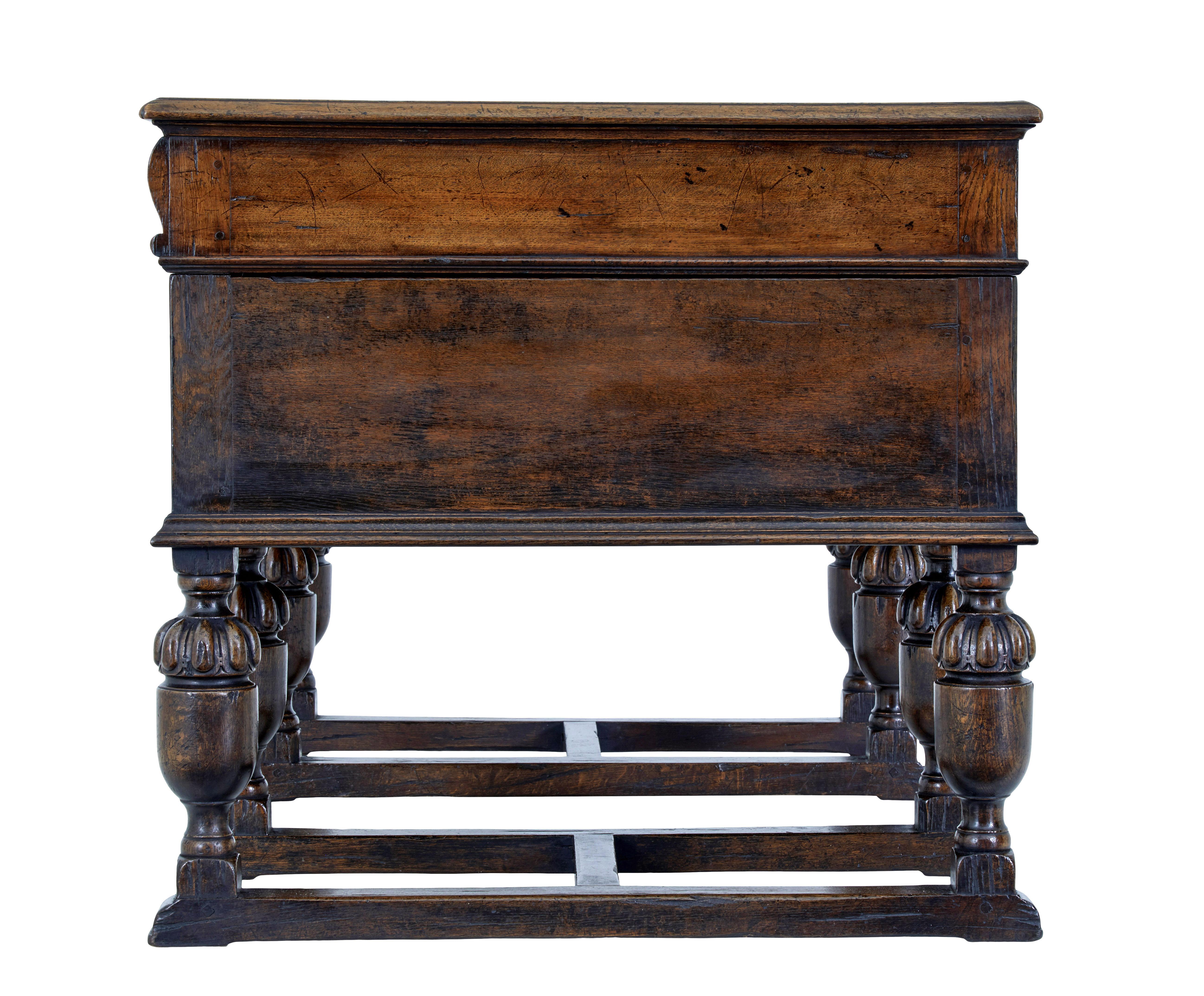 Victorian late 19th century carved oak pedestal desk In Good Condition For Sale In Debenham, Suffolk