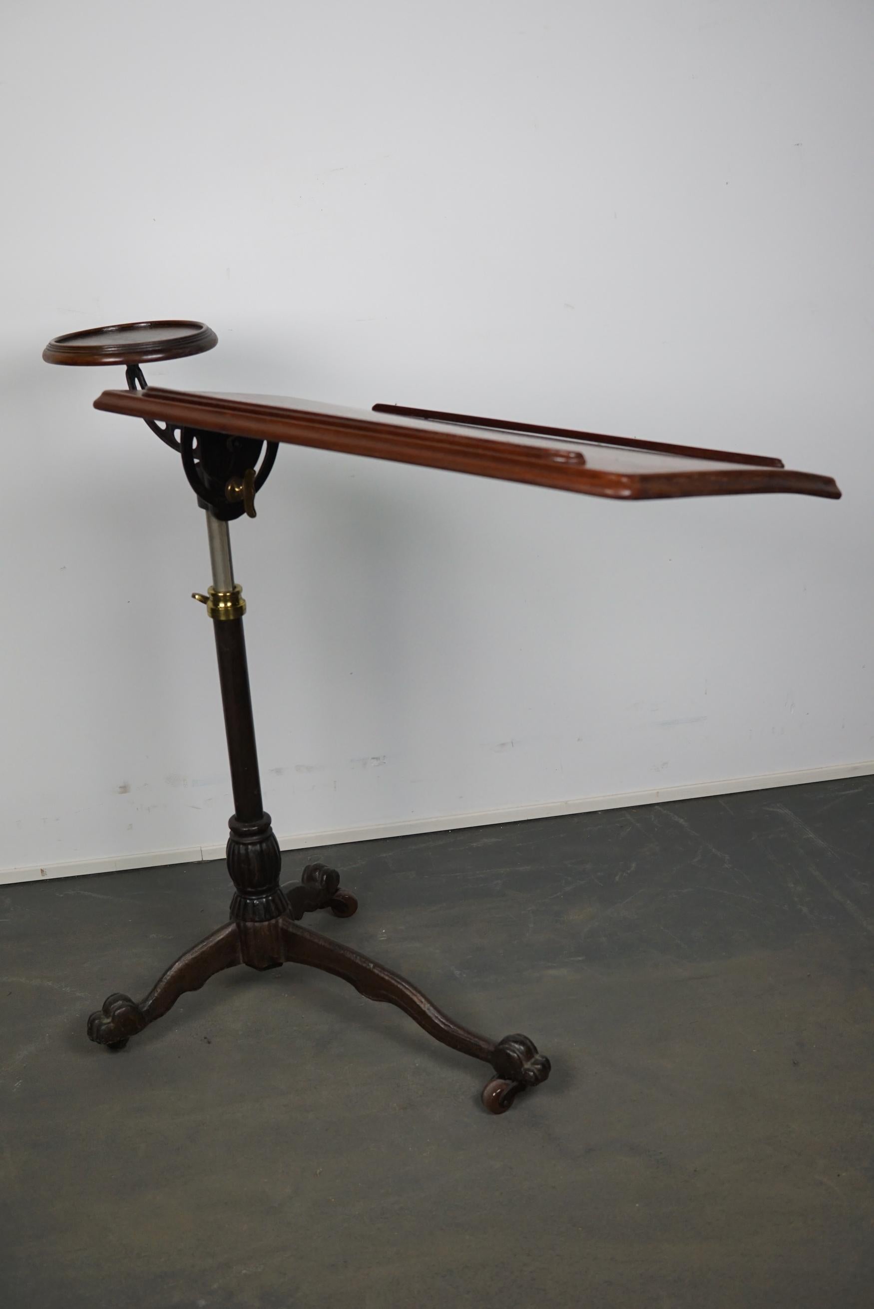 Victorian Late 19th Century Cast Iron Mahogany Reading Table 6