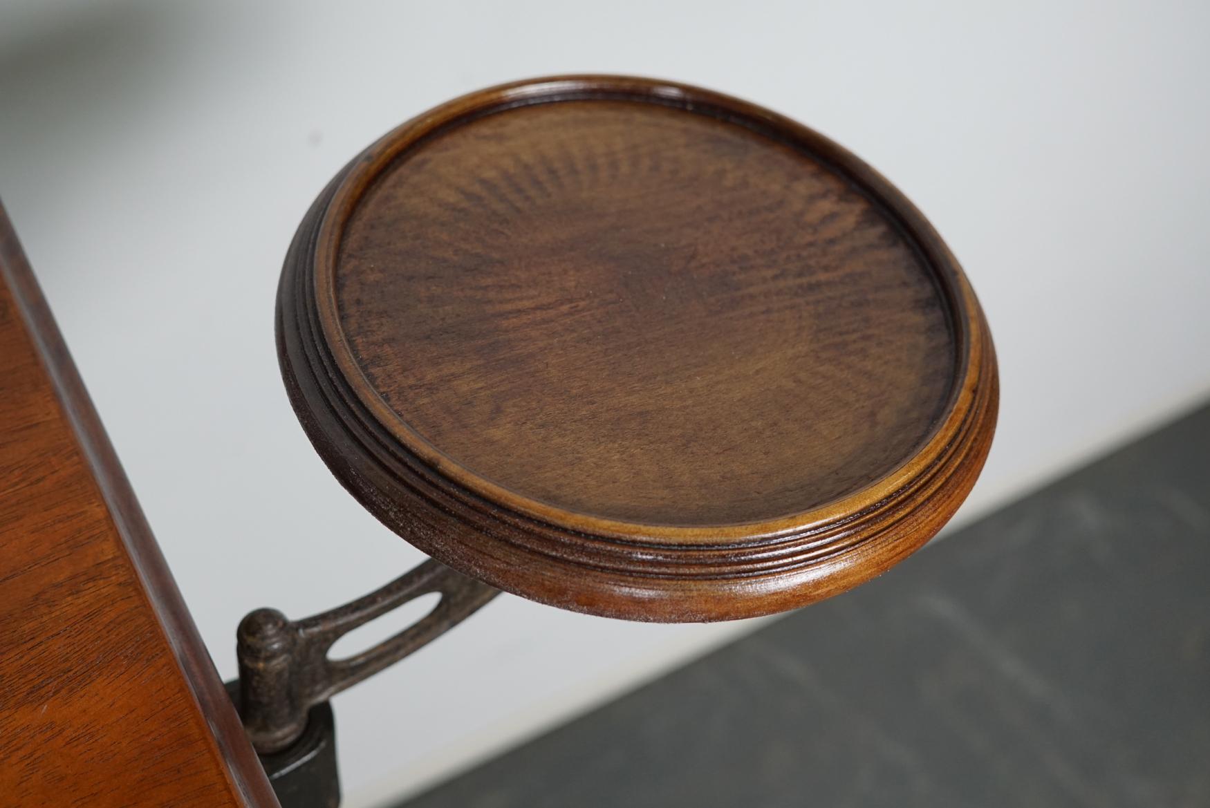 Late Victorian Victorian Late 19th Century Cast Iron Mahogany Reading Table