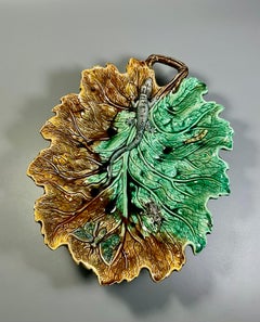 Victorian Late 19th Century Majolica Rörstrand Large Platter and Six plates