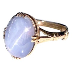 Antique Victorian Lavender Periwinkle 11 Carat Star Sapphire Ring