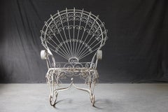 John Salterini Lawn Furnishing Wrought Iron Peacock Rocking Chair